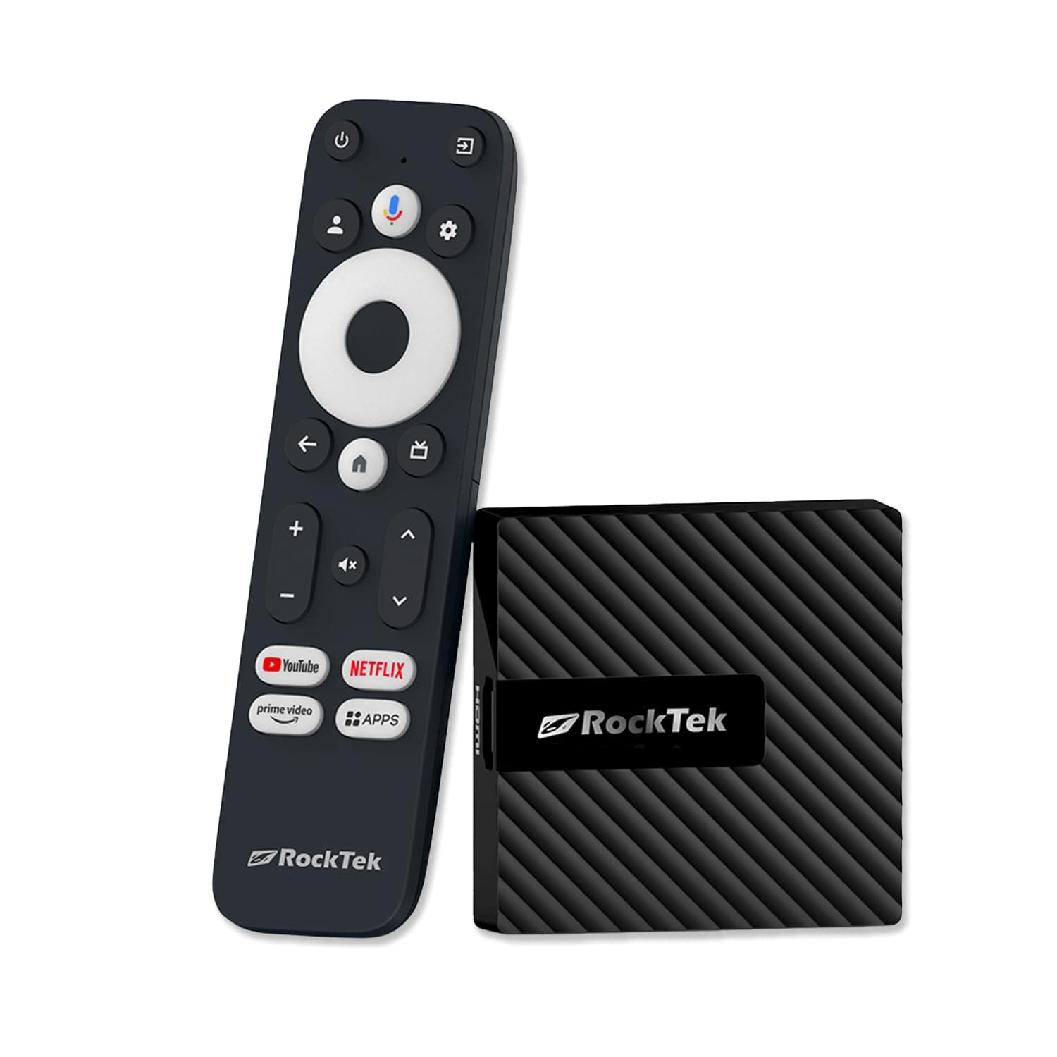 RockTek GB1 Android TV Box Realtek RTD 1315C Quad-core ARM Cortex-A55 CPU, Mali-G57 GPU, 2GB RAM, 16GB eMMC, Bluetooth Remote Control, Wi-Fi 5, BT 5.0, HDMI 2.1, 4Kx2K@60fps, Android TV 12 OS