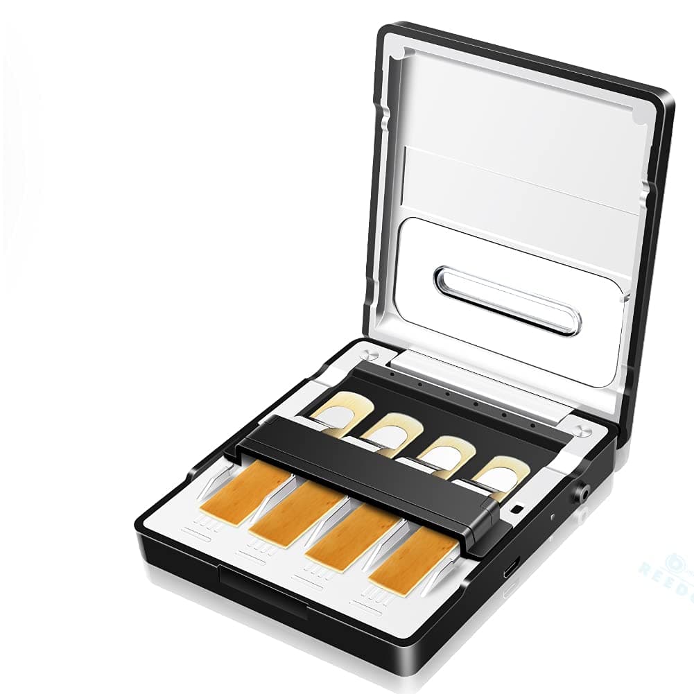Reed Case Saxophone Multi-Instrument Reed Storage Case with UV Lamp Sterilization for all Clarinet and Saxophone