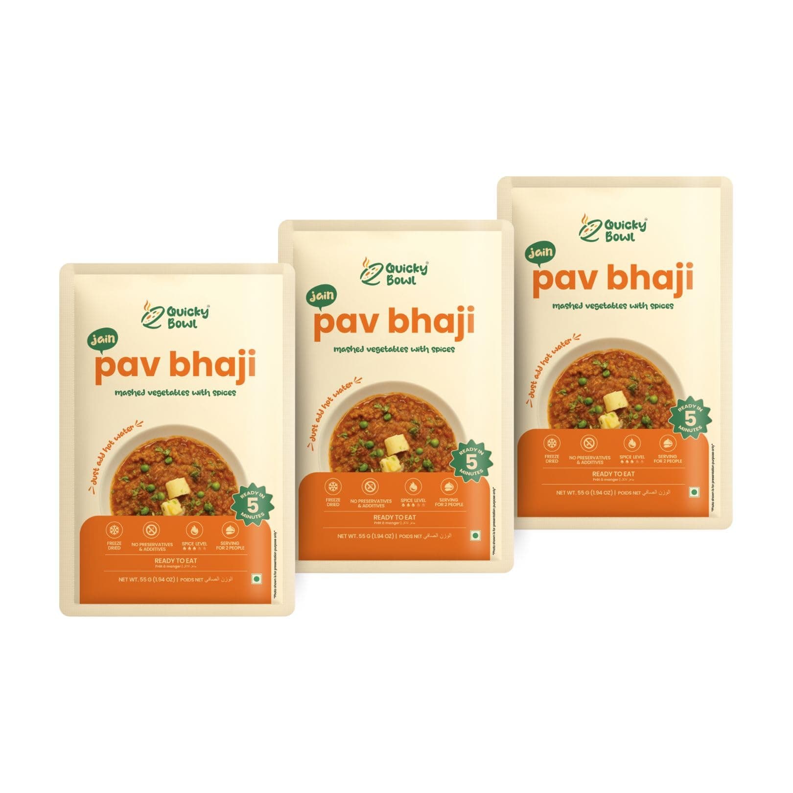 QuickyBowl Jain Pav Bhaji