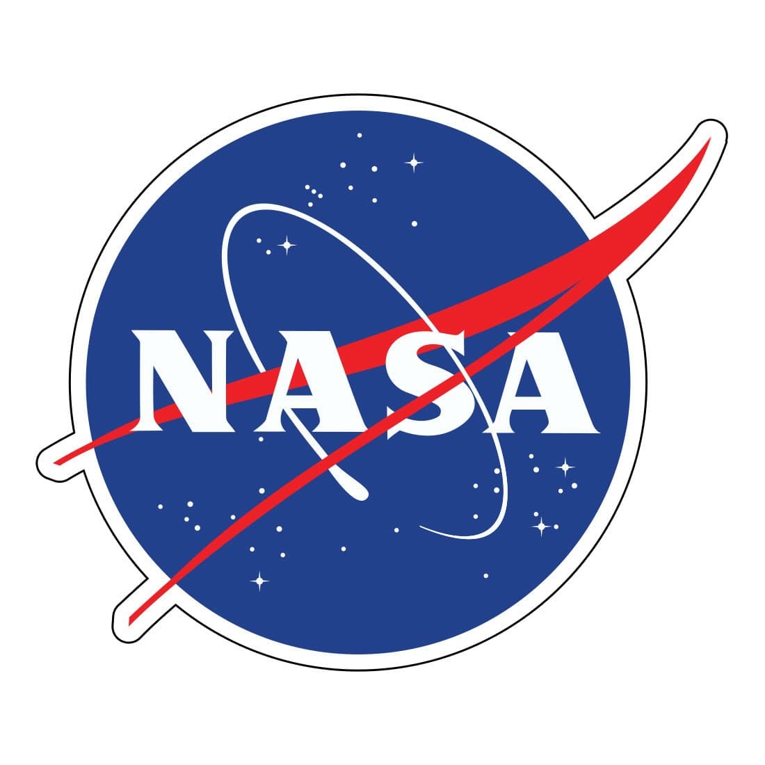 Sticker Pup NASA 2 Inch Stickers