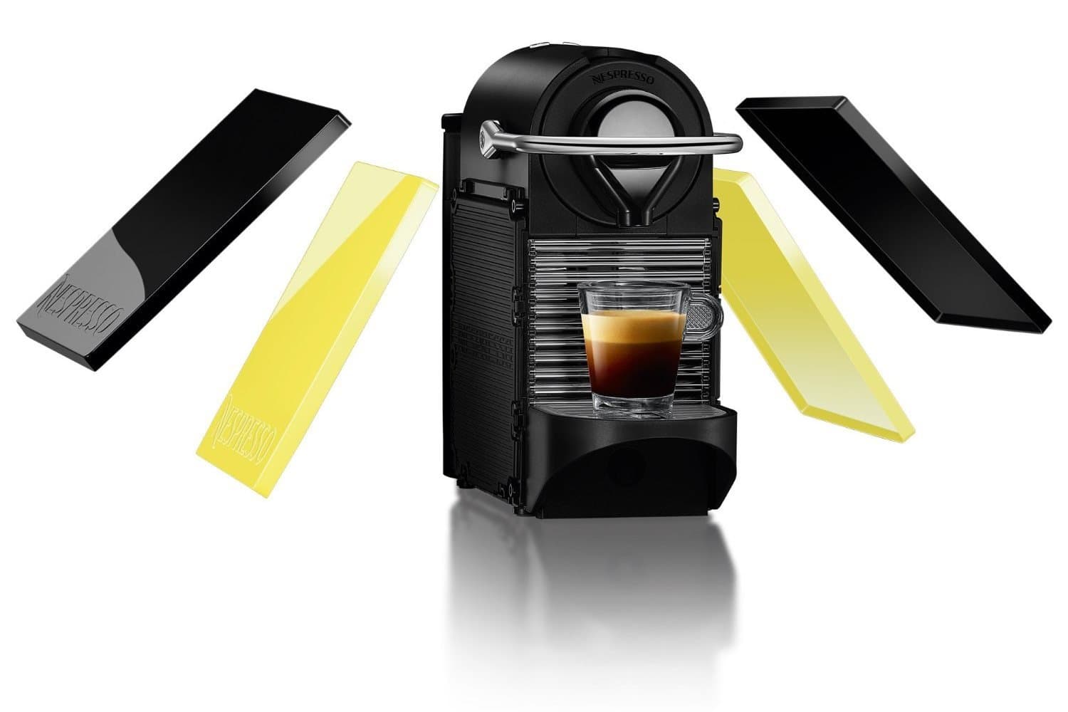 Krups Nespresso Pixie Clips XN3020 Coffee Capsule Machine (0.7 Litres) Black and Electric Lemon