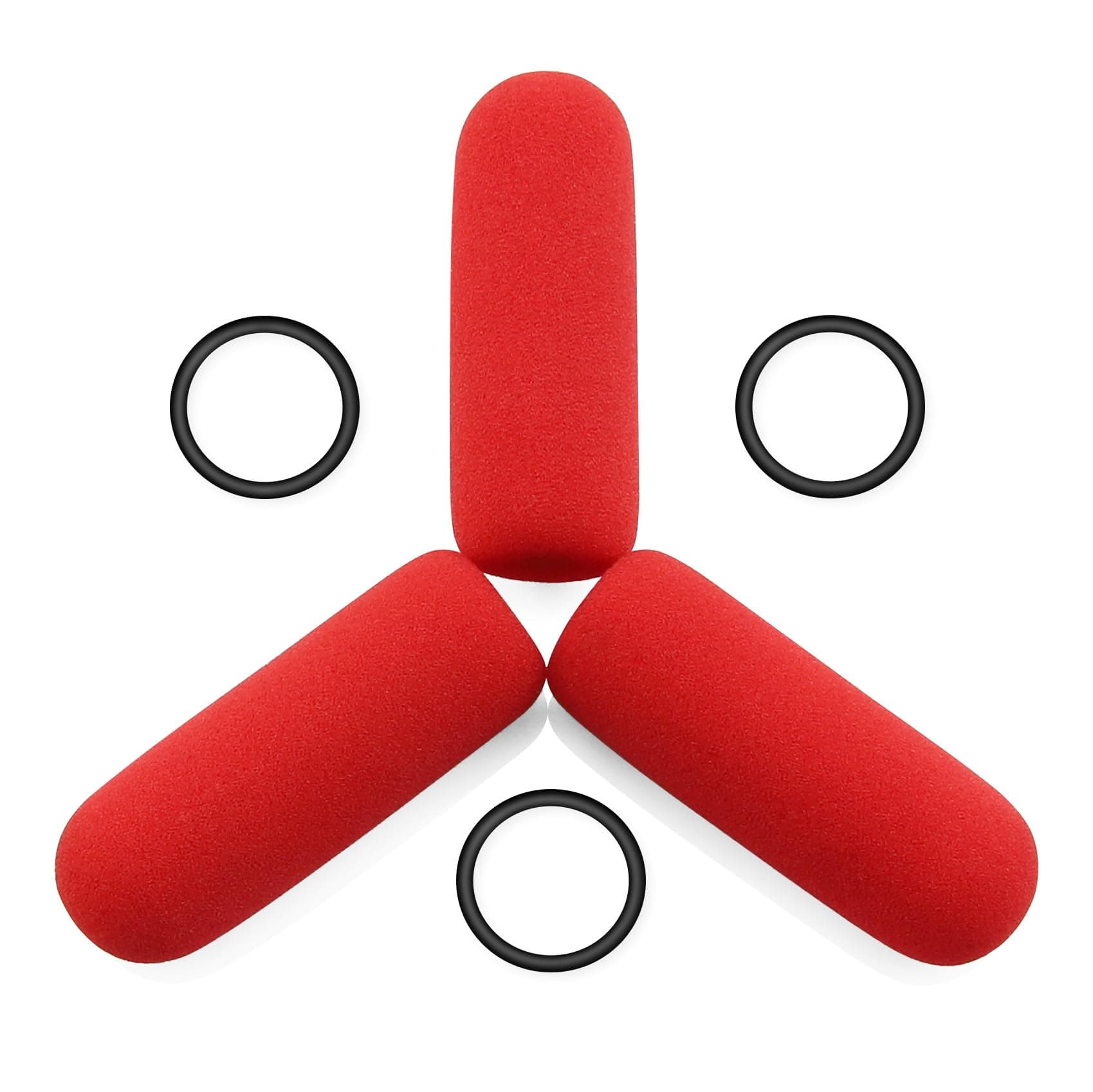 LEFXMOPHY Red Windscreen for David Clark M7A Mic Cover, M-4 / M-7 / H10 / H20 /DC PRO-X2 / PRO-2 / DC ONE-X ENC Headset Aviation Microphone Replacement Pop Filter Protector, 3-Pack