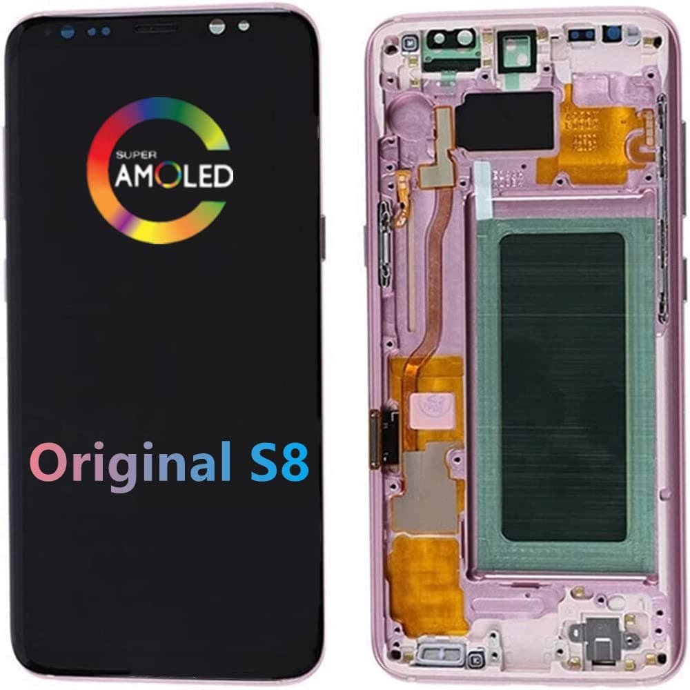 5.8" Original for Samsung S8 Touch Screen Display Digitizer S8 SM-G950A SM-G950U SM-G950FD SM-G950W LCD Screen Replacement (with Pink Frame)