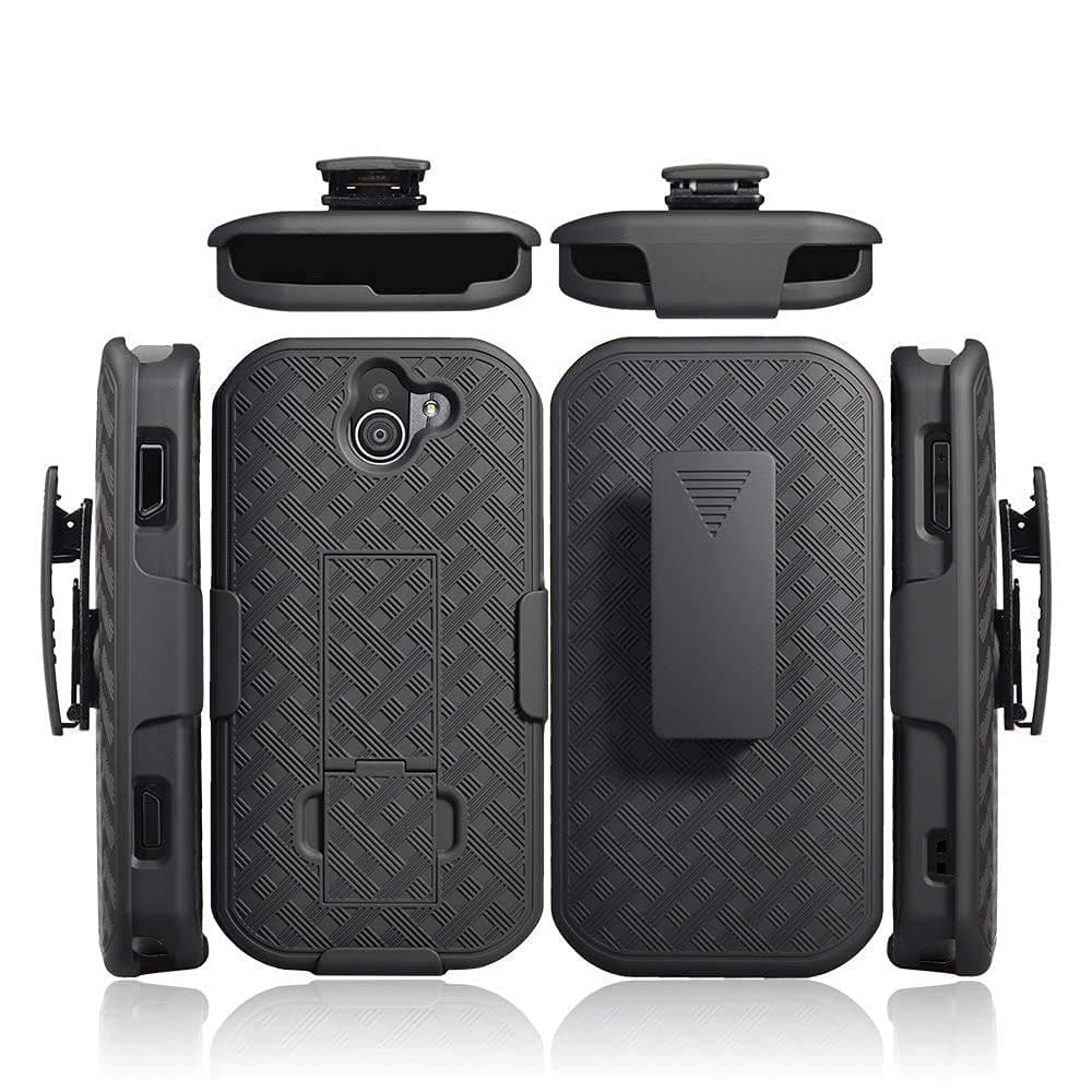 Compatible with Kyocera Duraforce Pro 2 Case Works with Wireless Charger, Microseven DuraForce PRO-2 Phone (Verizon) E6910 E6900 Belt Clip Holster Cover [Kickstand] Compatible Duraforce Pro-2 Phone
