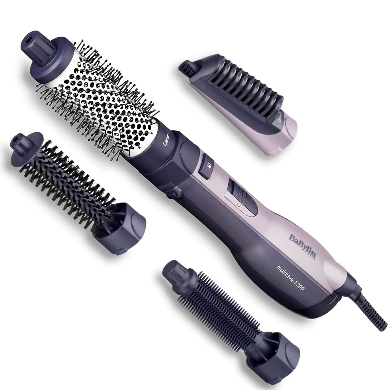 AS121E multistyle hot air brush, 1200 watts Ionic, 4 attachments, 1 piece (pack of 1), ceramic