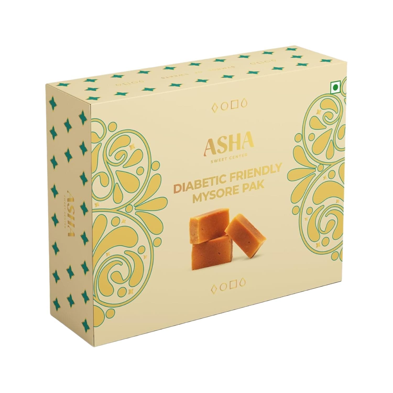 - ASHA SWEETS Premium Handcrafted Diabetic Friendly Mysore Pak (Pack of 1 x 250gm)| Authentic Indian Dessert Made with Pure Ghee & Low GI Sugar|Premium Sweet Gift Box For Any Occasion & Celebration