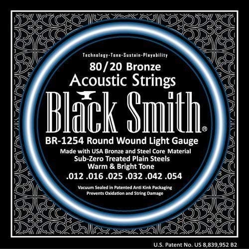BLACKSMITHBR12-54 Pro Acoustic Guitar Strings 80/20 Bronze Light 12-54