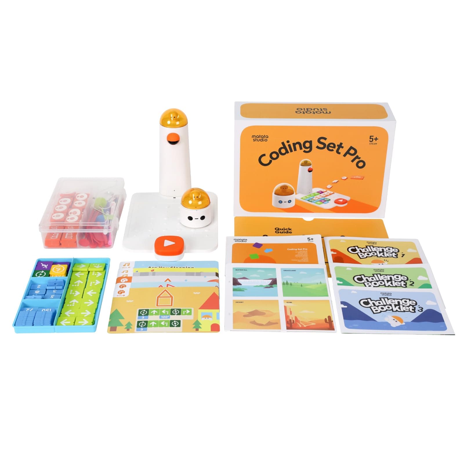 Matatalab Pro Set Coding Robot for Kids Ages 4+, STEM Educational Toy for Kids, Entry-Level Programming DIY Mechanical Building Blocks Robot, Learn to Code with Game