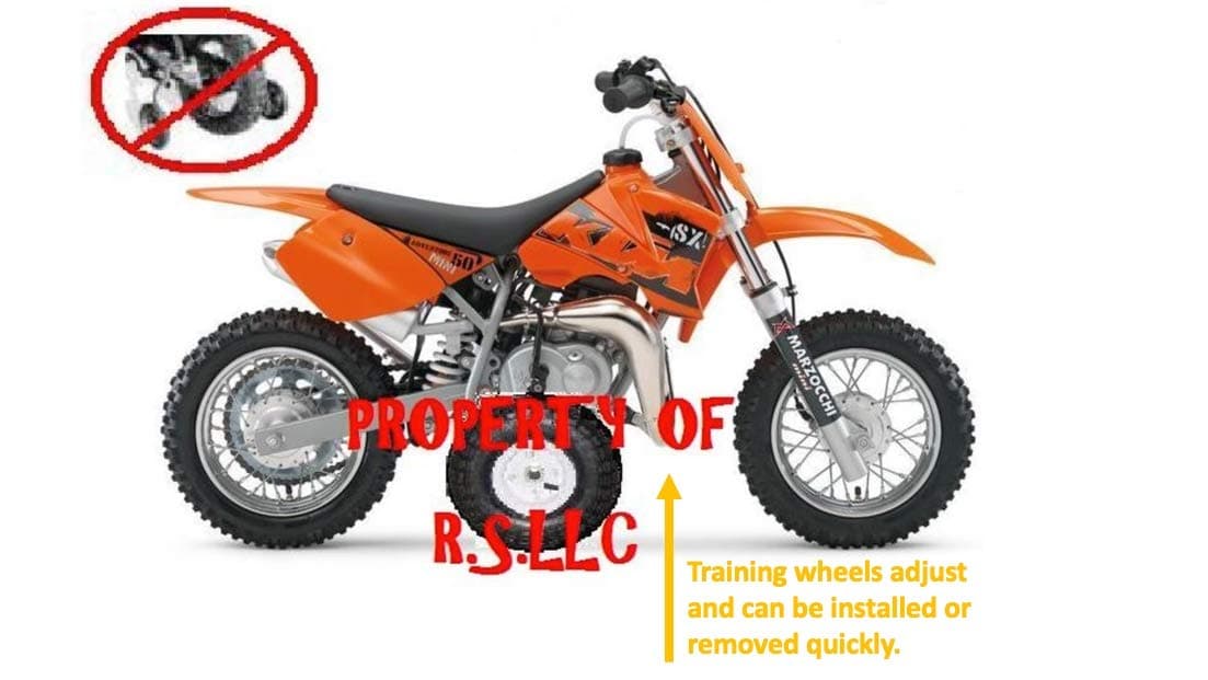 Adjustable Motorcycle Training Wheels for KTM 50 Mini Adventure and Junior ONLY