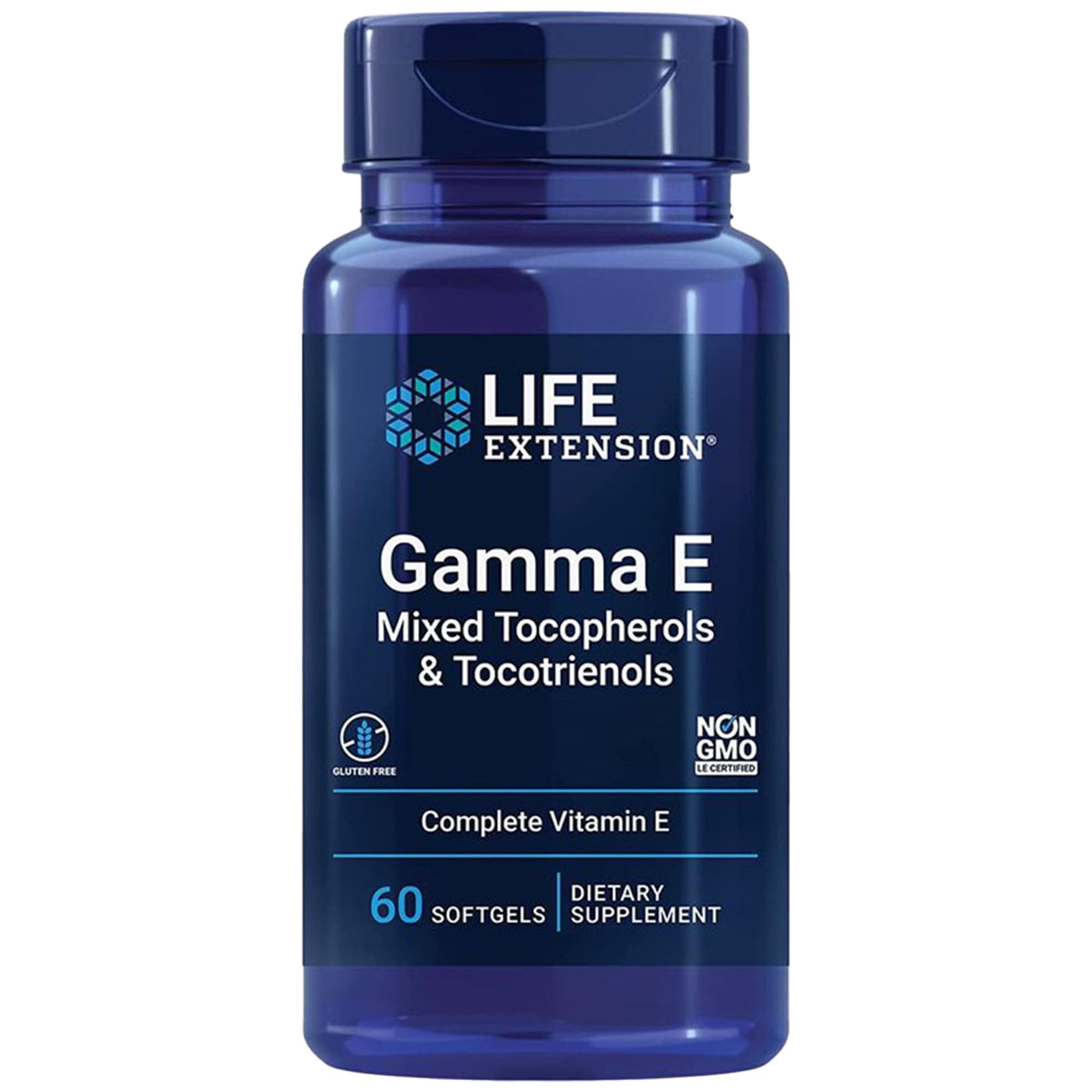 Life Extension, Gamma E, Mixed Tocopherols and Tocotrienols, 10mg, 60 Softgels, Laboratory-Tested, Gluten-Free, SOYA-Free, Non-GMO
