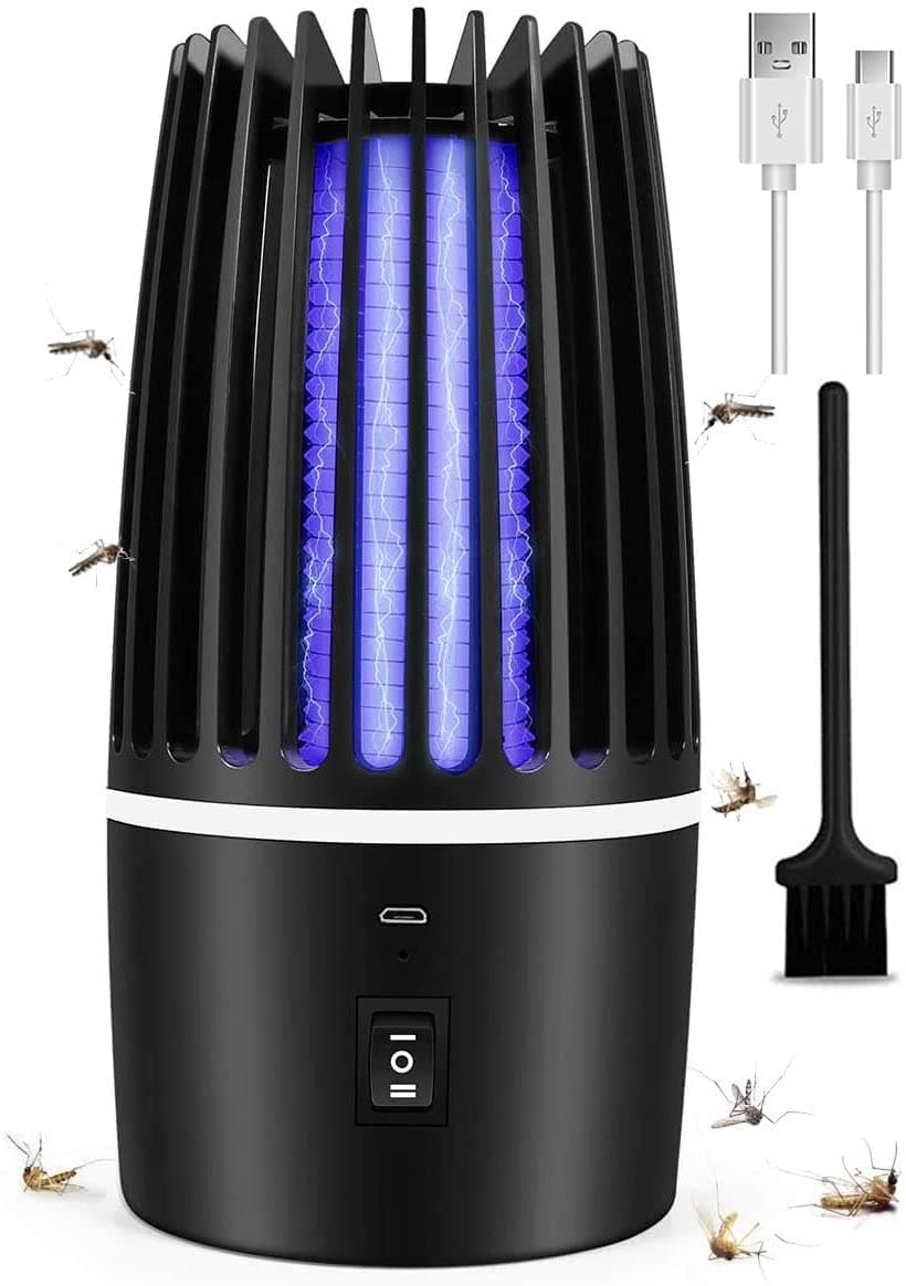 Electric Mosquito Killer, USB Rechargeable Bug Zapper, Fly Killer Indoor with Ultraviolet Lamp and Lighting Trap Lamp,360° Attract Zap Flying Insect For Indoor Outdoor, Backyard Terrace Camping