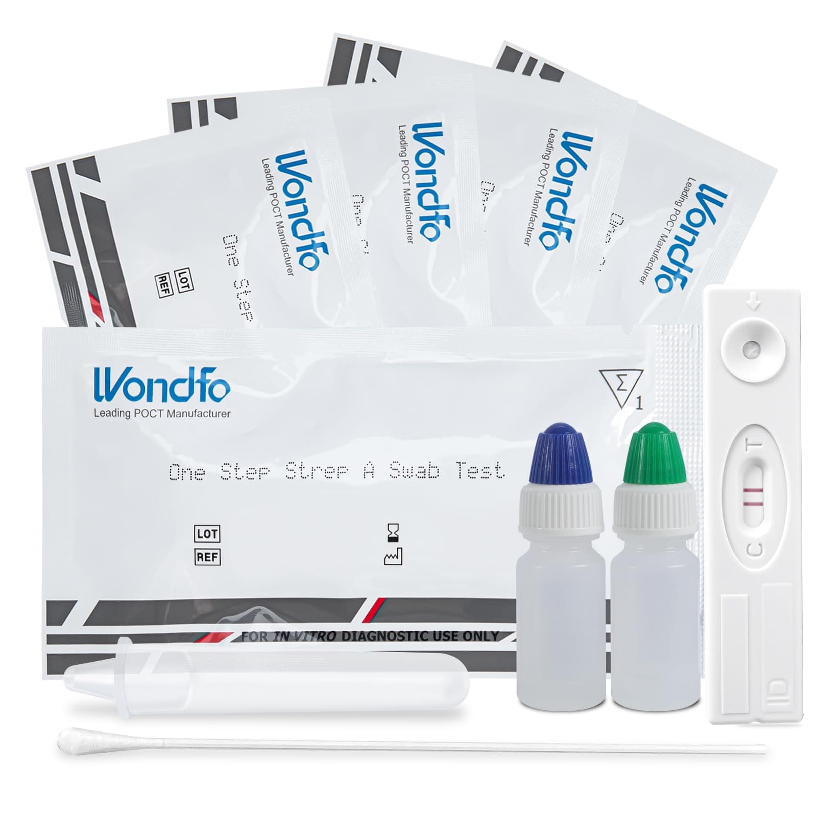 Wondfo Strep A Test Kit Strep A Throat Swab Test Kit 5 Pack