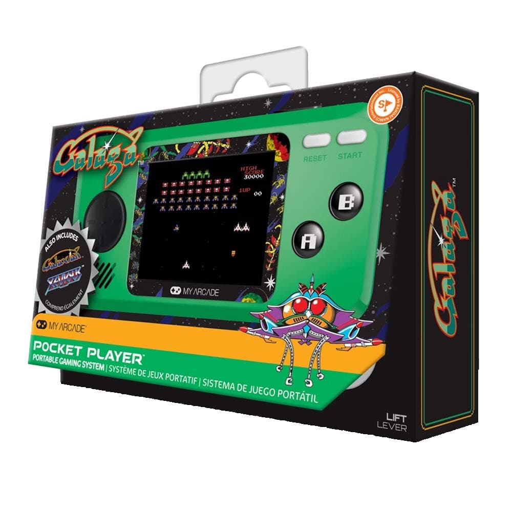My Arcade Galaga Pocket Player Handheld Game Console: 3 Built In Games