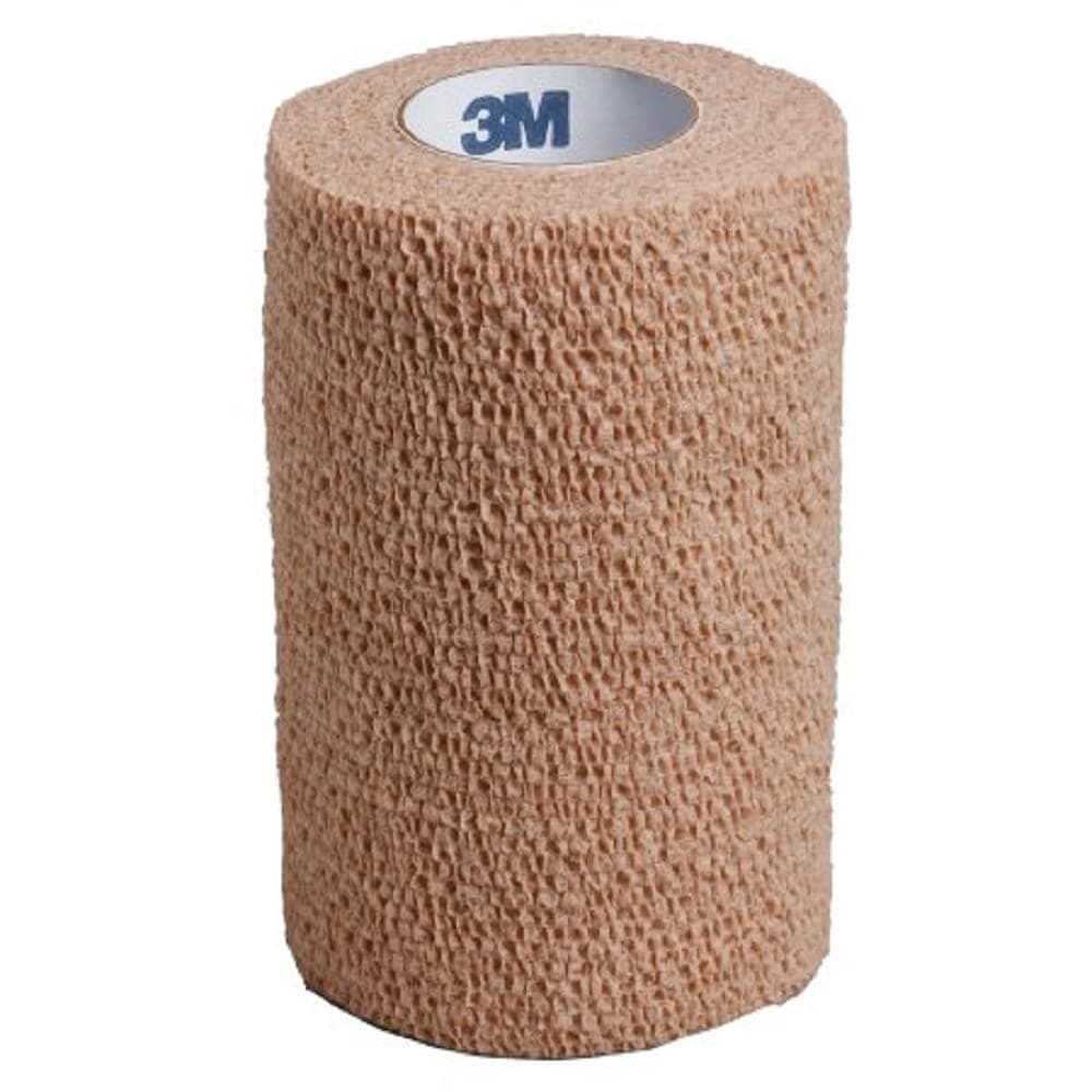3M Coban Self Adherent Wrap - Tan, 4 Inches X 5 Yards, Elastic (1 Pack)