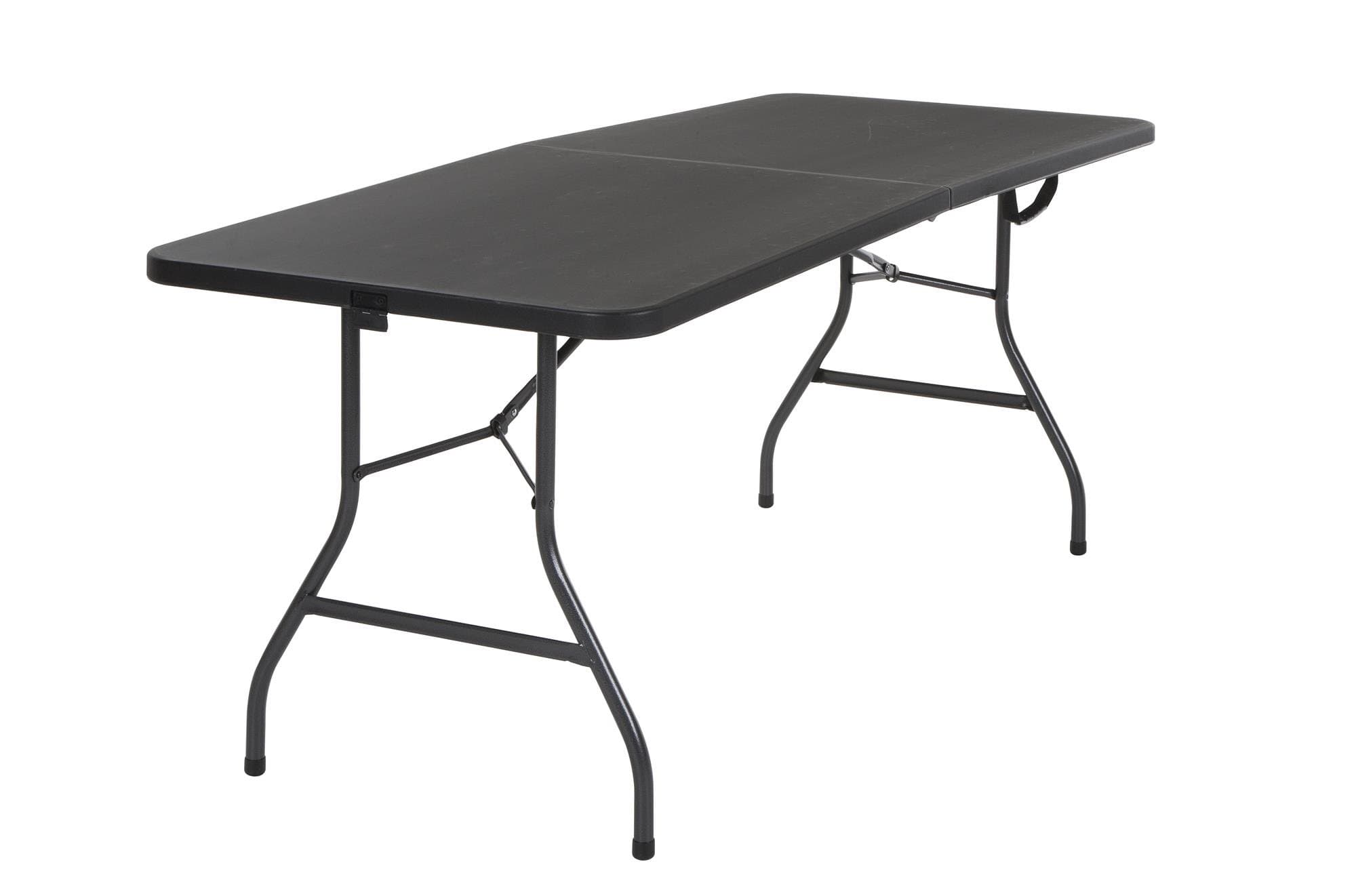 COSCO 6 ft. Fold-in-Half Banquet Table w/Handle, Black