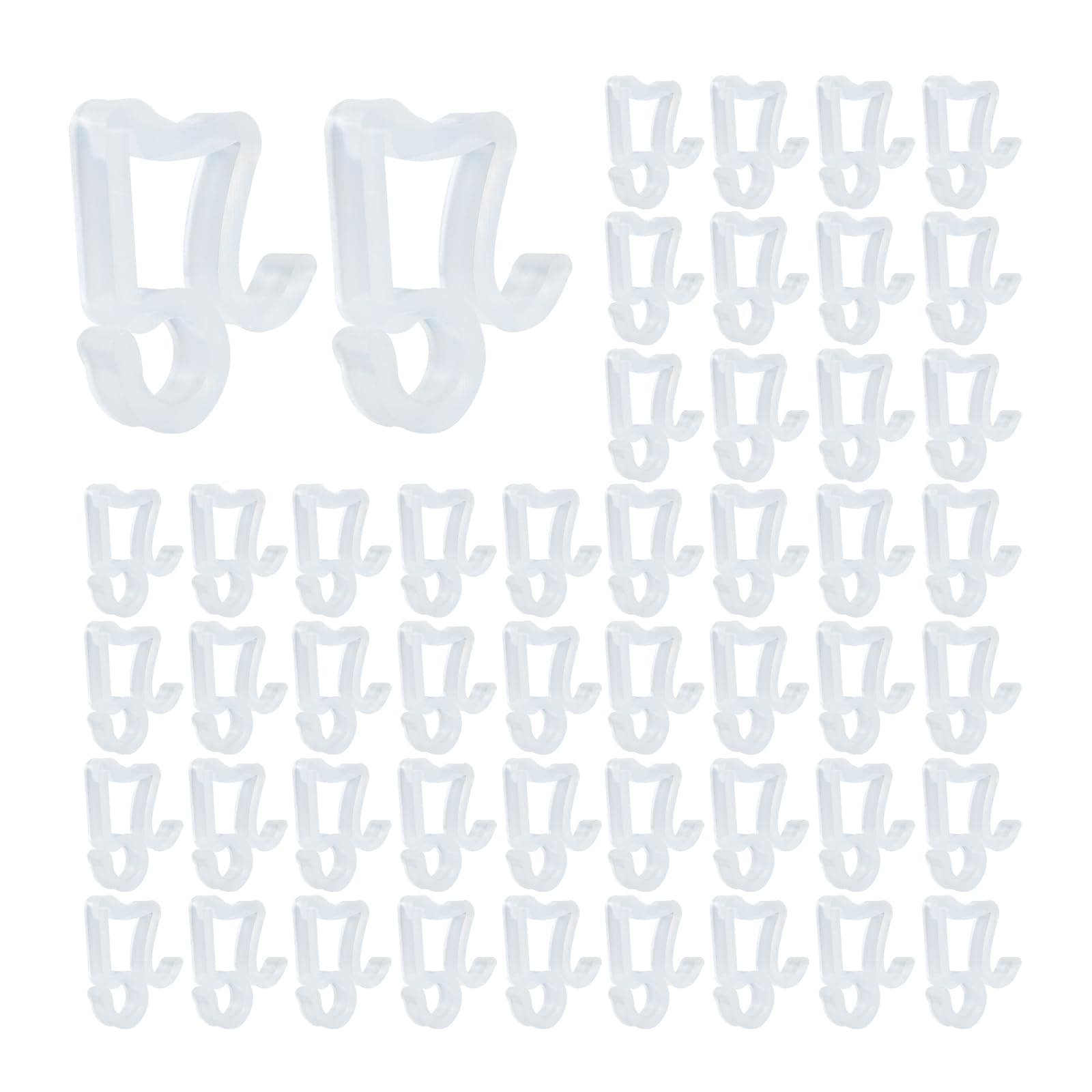 Quacc 50 PCS Gutter Hooks, Mini Plastic Christmas Light Clips Outdoor/Indoor Holiday Light Clips For Xmas Party Decorations