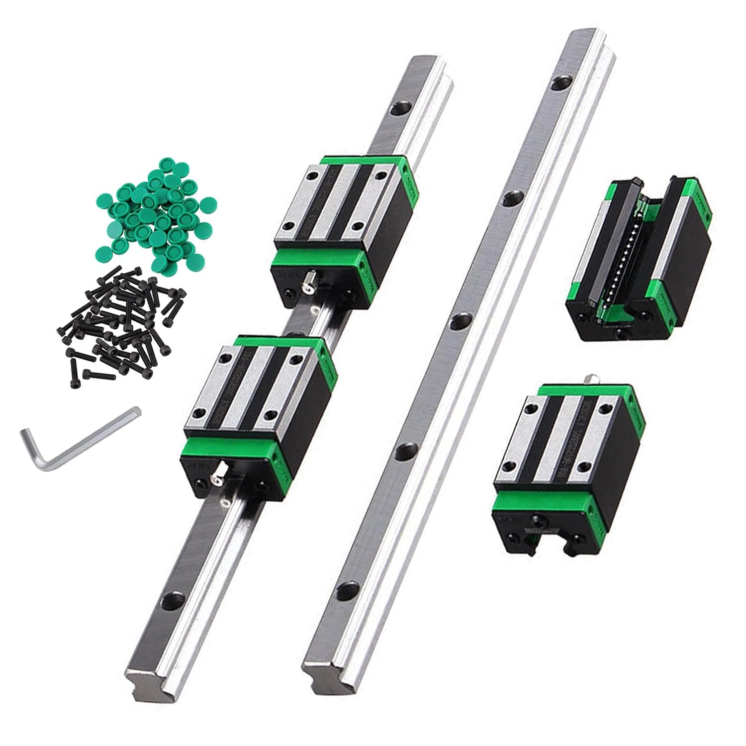 HGR20 Linear Guide Rail kit 2Pcs HGR20 400mm Linear Slide Rails and 4Pcs HGH20CA Linear Blocks Bearing Block, Anti Rust and High Precision CNC Parts for Automated Printer