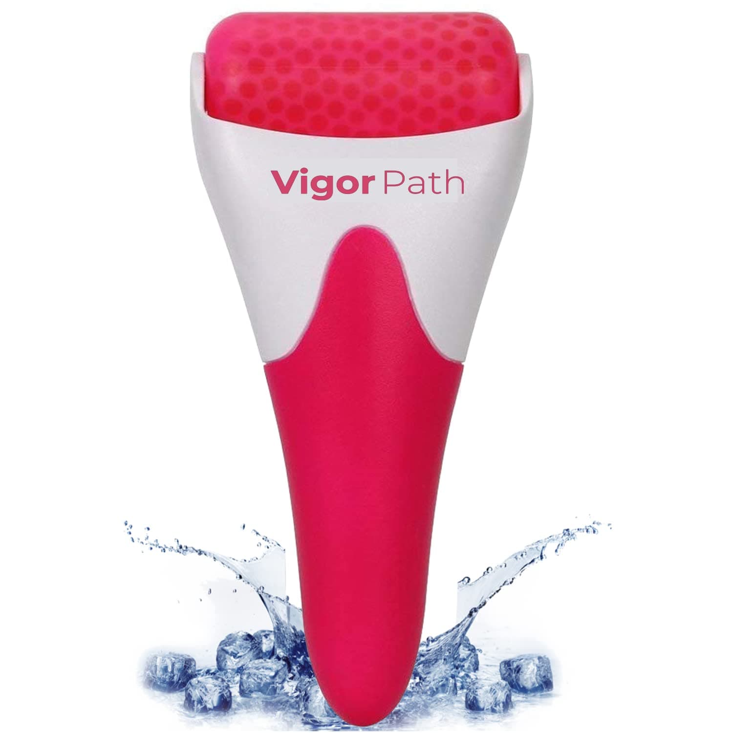 VIGOR PATH Ice Roller for Face, Eyes & Skin Care - Womens Gifts for Relaxation, Face Roller Massager for Puffiness, Wrinkles & Migraine (Pink)