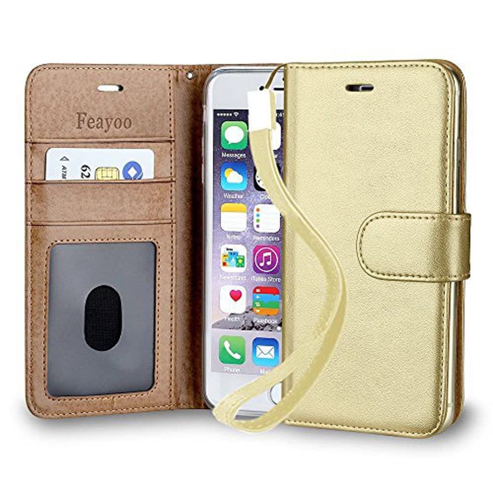 Flip Card Slot Wallet Case with Strap for Apple iPhone 6 - DD Brown