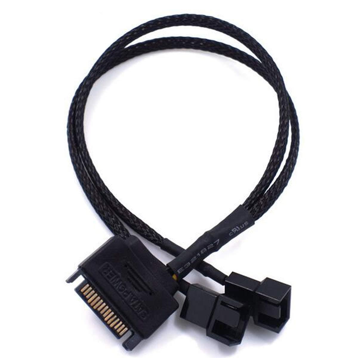 2 Pack SATA to 2 x 2-Pin PC Case Fan Power Adapter Cable Support 3 Pin / 4 Pin, Dual 2Pin to 15 Pin SATA Computer Cooler Cooling Fan Splitter Y Power Cable Works with 3-Pin or 4-Pin