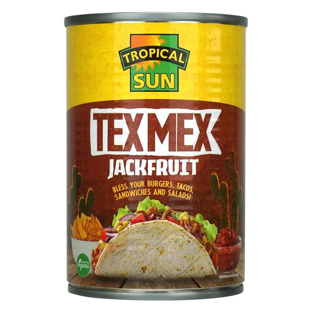 Tropical Sun Ready-to-Eat Tex Mex Jackfruit, 400g (Pack of 1) | Vegan and Vegetarian Friendly | Perfect for Tacos, Burritos, Sandwiches + more!