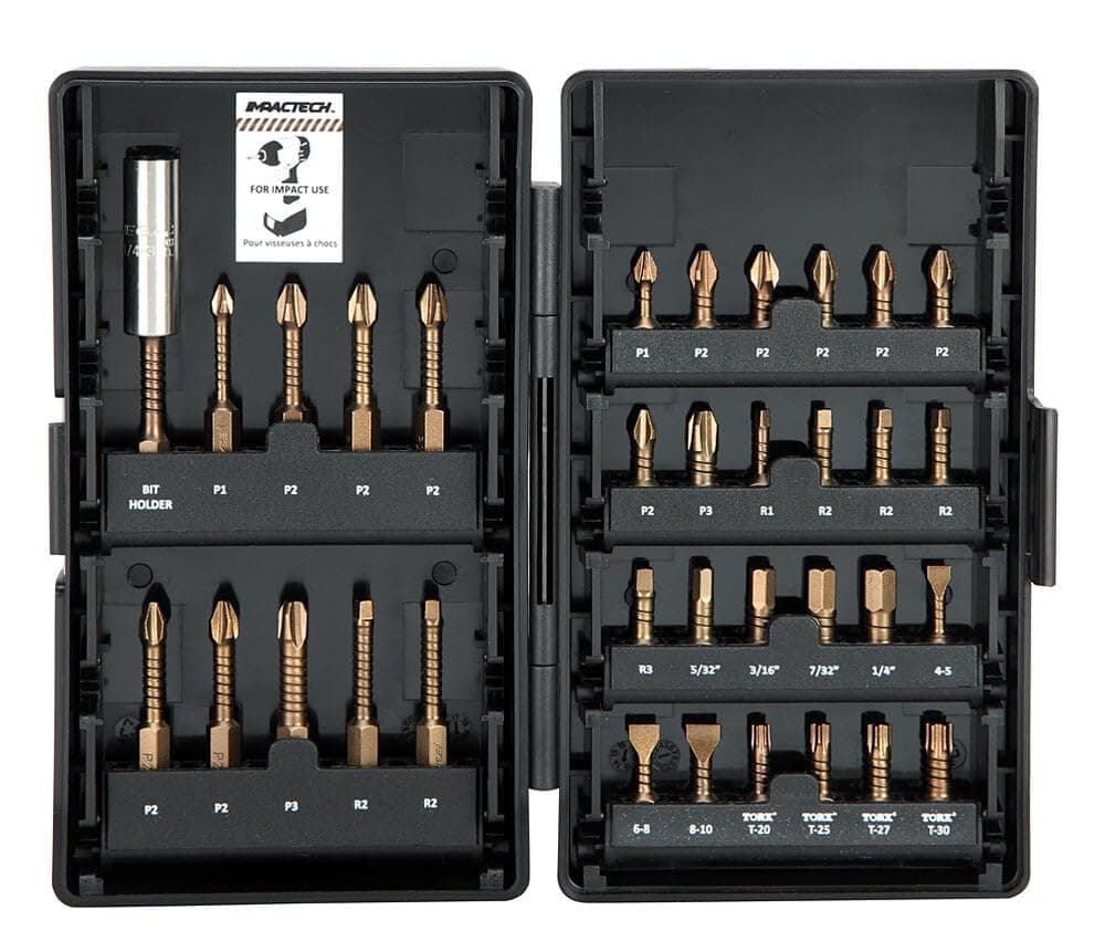 Screwdriver Bit Set,34 Pieces,1/4" Shank