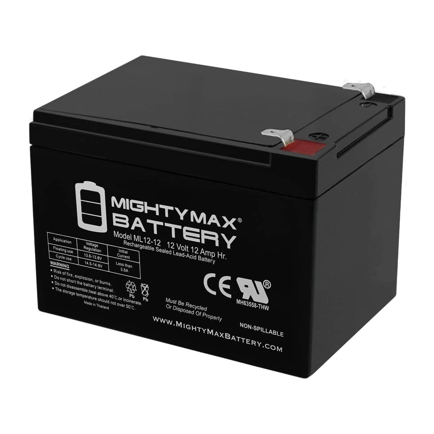 Mighty Max Battery 12V 12AH Replacement Battery for PC12-12F2