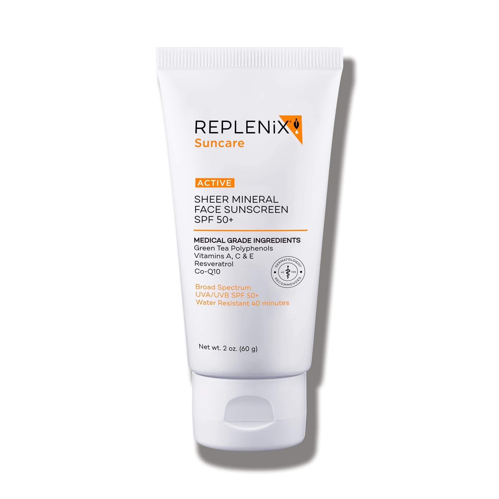 Replenix Sheer Physical Sunscreen Cream SPF 50 Plus, 2 oz