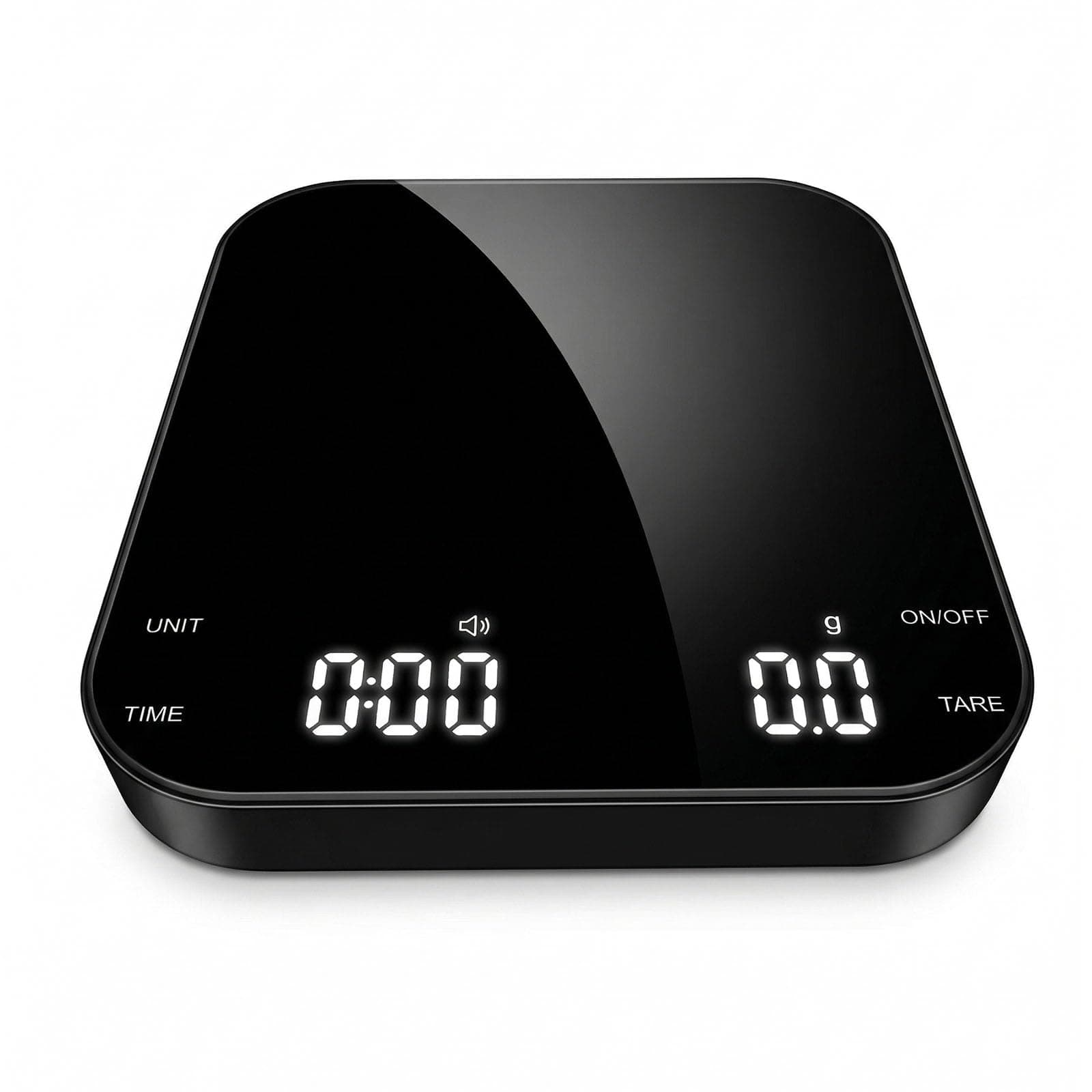 Pour Over Coffee Scale with Timer - 0.1g High Precision Digital Espresso Scale for Portafilter Weighing & Coffee Beans. Large Wide Base Gram Scale for Kitchen, Chemex & French Press (Black)