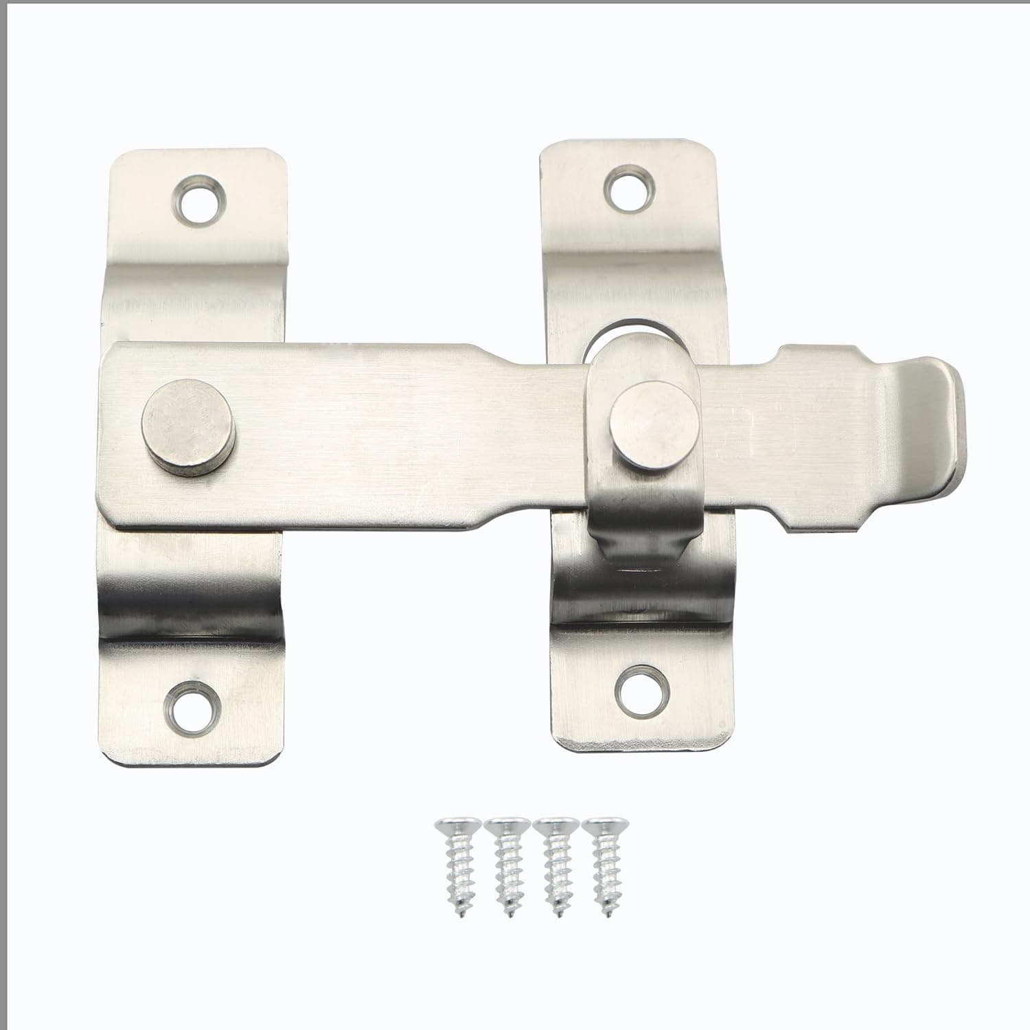 Pro Bamboo Kitchen 1 Set Barn Door Latch 4 Screws Stainless Steel Flip Top Door Latch Double fold Door Lock Buckle Bolt Pin Safety Bolt Sliding Door Fastener for Door and Window Security Fitting Room