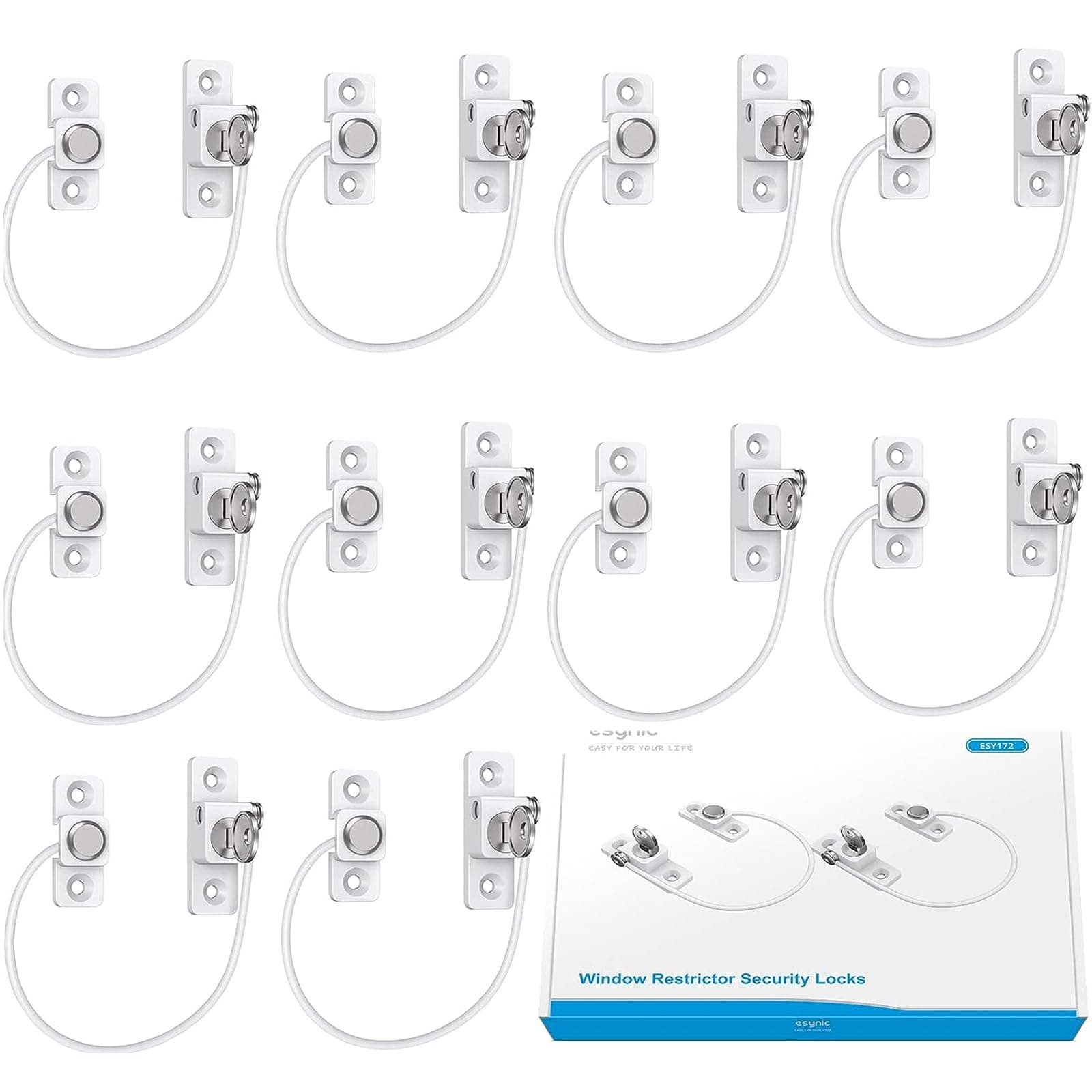 Sponsored Ad – eSynic Window Restrictors for UPVC 10pcs Window Restrictor Child Safety Window Lock with Screws Keys Limiting Opened Distance and Ventilation Perfect for Home Public and Commercial Application-White