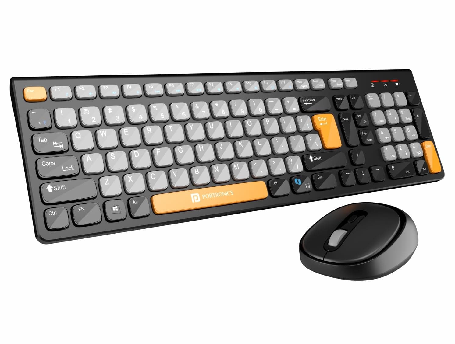 - Key7 Combo Wireless Keyboard & Mouse Set with Copilot AI, 2.4 GHz USB Receiver, 10m Range, 12 Shortcut Keys, Adjustable DPI (Up to 1600), 10M Key Life for PC, Laptop, Mac(Grey+Orange)