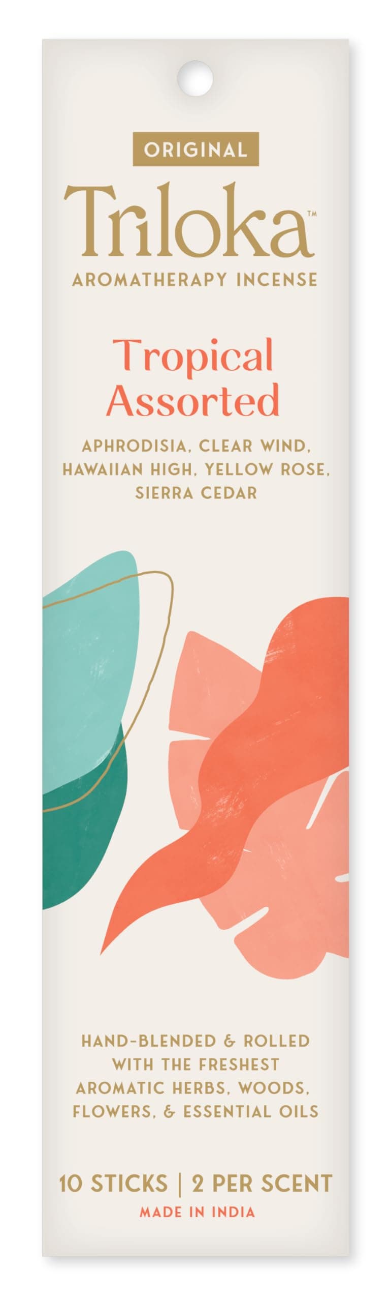 Triloka Original Incense, Tropical Assorted, 10 Sticks