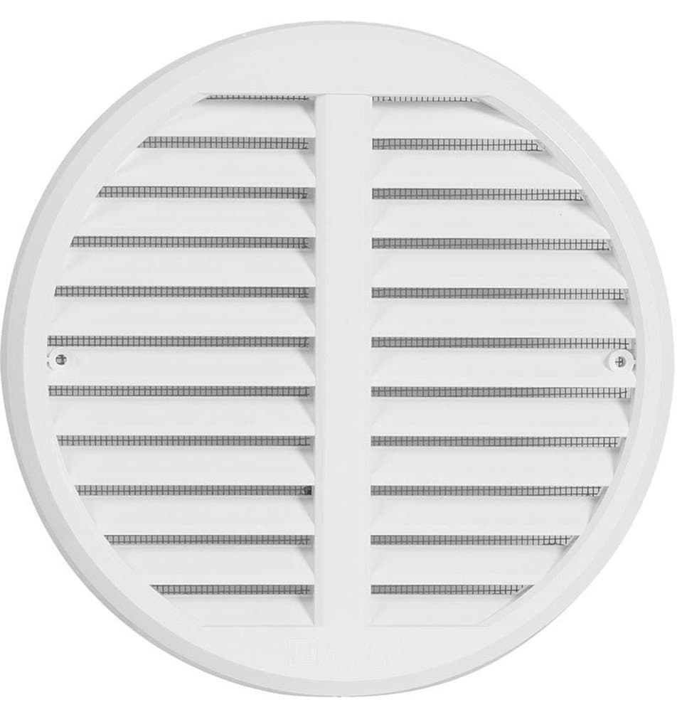 Plastic Ventilation Grille with Insect Protection, Adjustable for Pipes from 125 – 160 mm, Cover Dimension 175 mm