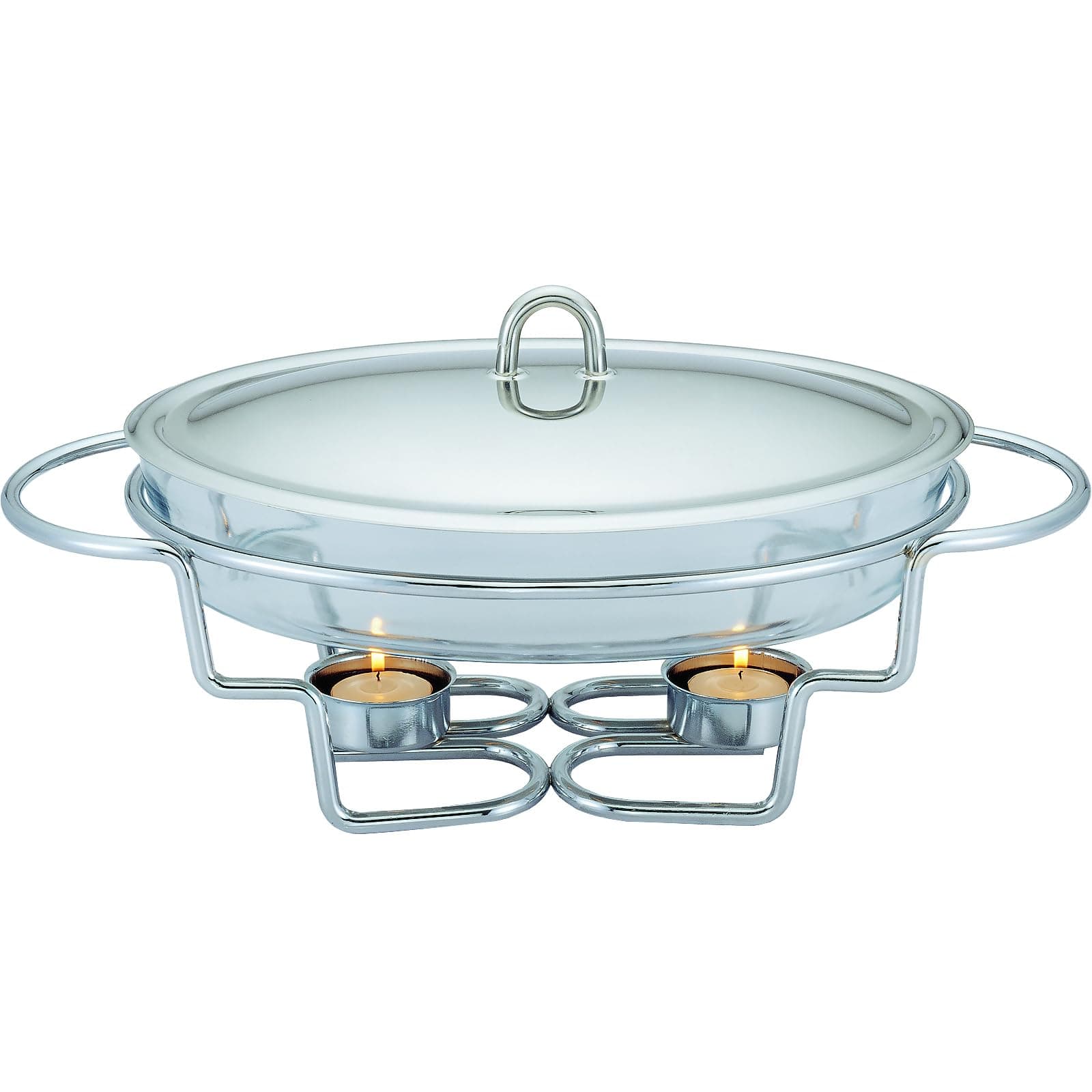Chafing Dish Buffet Set 3 Section 1.5 QT Each | Food Warmers for Parties Buffet, Oven Safe Glass Serving Dish with Stainless Steel Base and Cover
