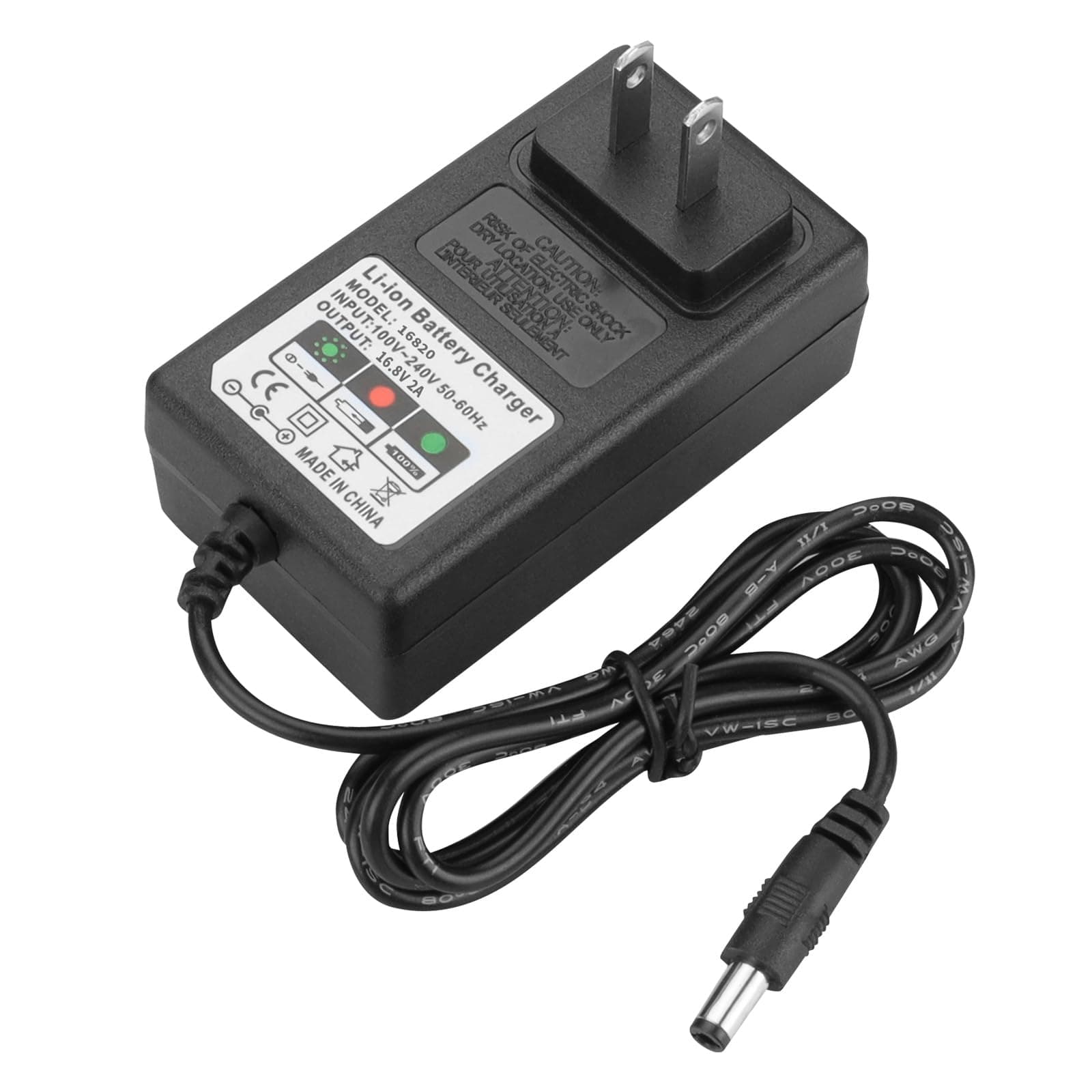 16.8V Charger AC/DC Dedeo Drill 16.8 Volt Charger for 4S Batteries Pack 14.4V 14.8V 14.6v Replacement DC Round 5.5X 2.5mm / 2.1mm