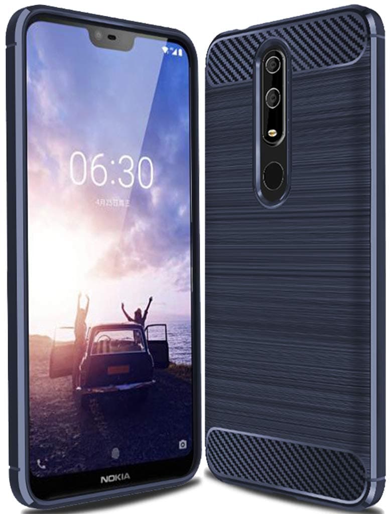 Nokia 6.1 Plus Case, Nokia X6 2018 Case, Sucnakp TPU Shock Absorption Technology Raised Bezels Protective Case Cover for Nokia 6.1 Plus/X6 Smartphone (TPU Blue)