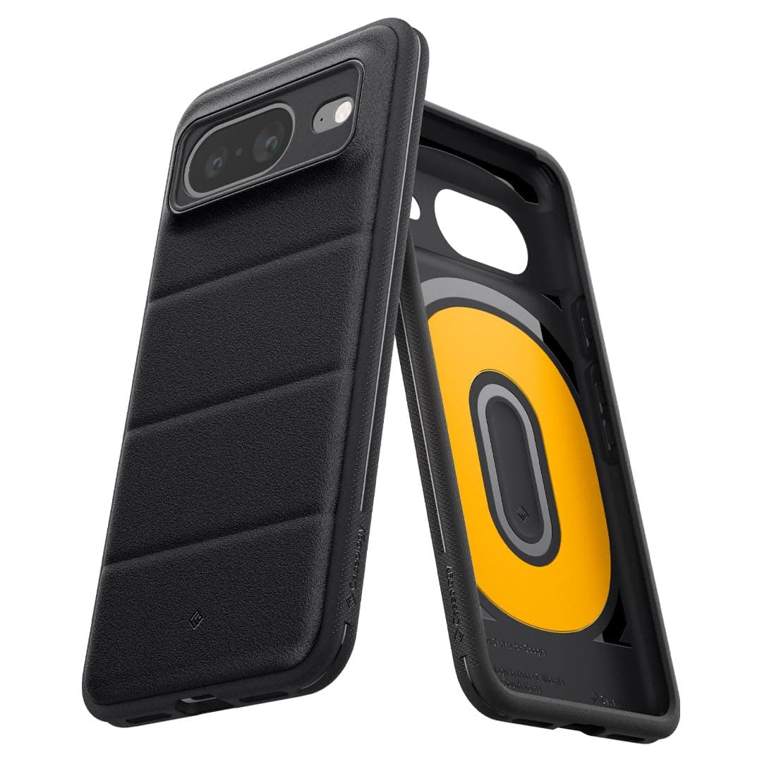 CASEOLOGY by Spigen Athlex Back Cover Case Compatible with Google Pixel 8, [Sandstone Texture], Google Pixel 8 Case with Side Grip Patterns (TPU and PC | Active Black)