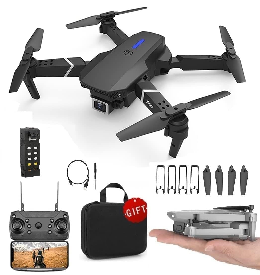 VTWILLA Drone - 4K/1080P HD Camera - GPS Auto Return - One-Touch Take Off & Landing - Black - All Skill Levels