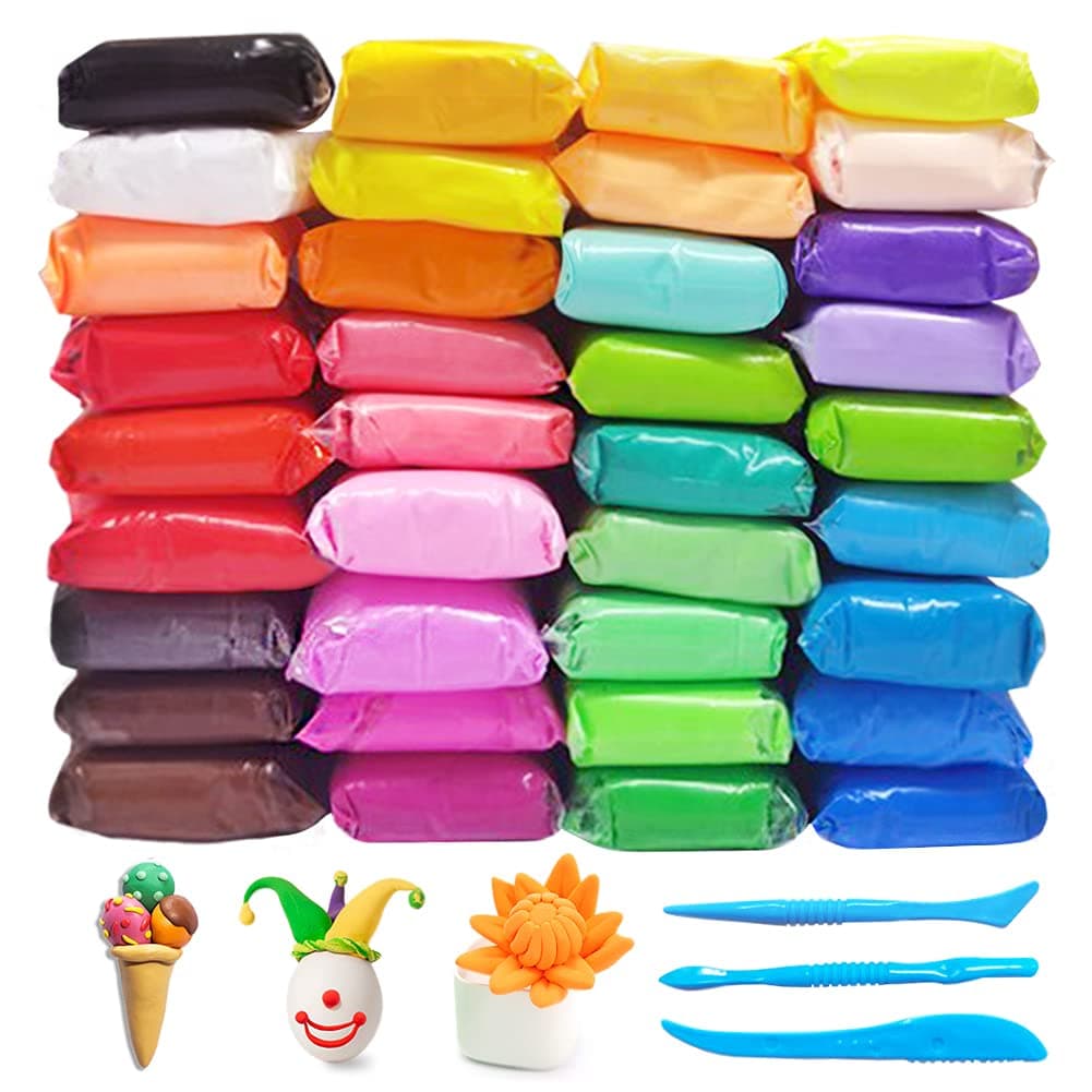 Xuyyicao 36 Colors Air Dry Clay,Magic Modeling Clay with Tools,Ultra Light DIY Modeling Clay for Kids,Children,DIY Crafts,Creative Art Crafts