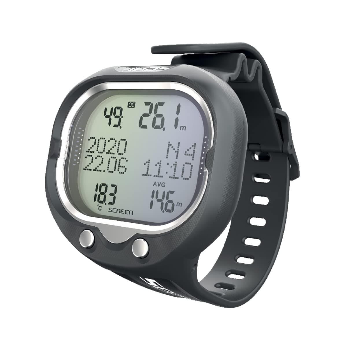 SEAC Screen, Scuba Wrist Dive Computer for 1 or 2 mixes and Freediving mode