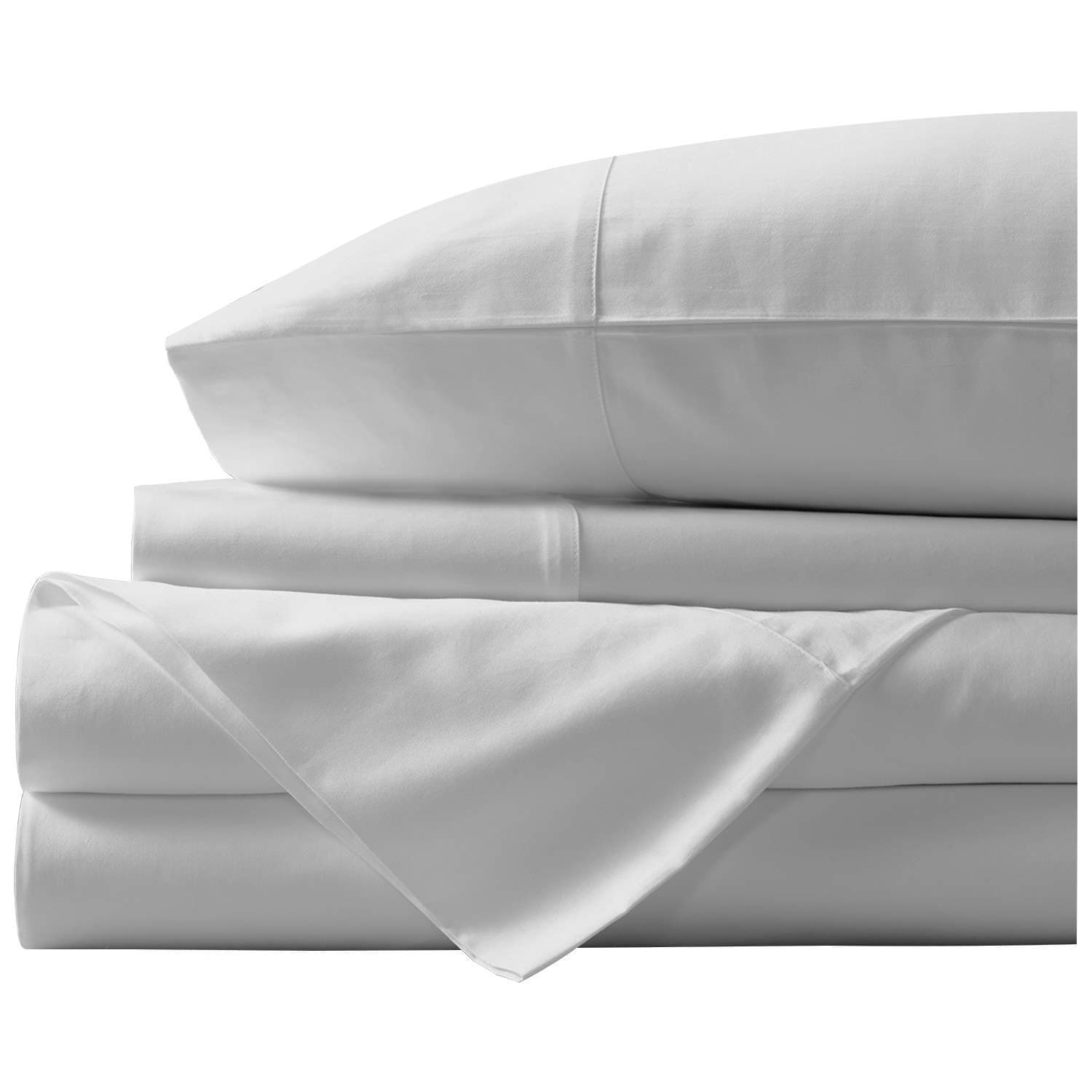 Kanak Bedding Solid Sheet Set-Full XL Size Sheet Set-Organic Cotton Sheet set-500 Thread Count- 21 Inch deep Pocket-Silver Gray Sheet Set !!