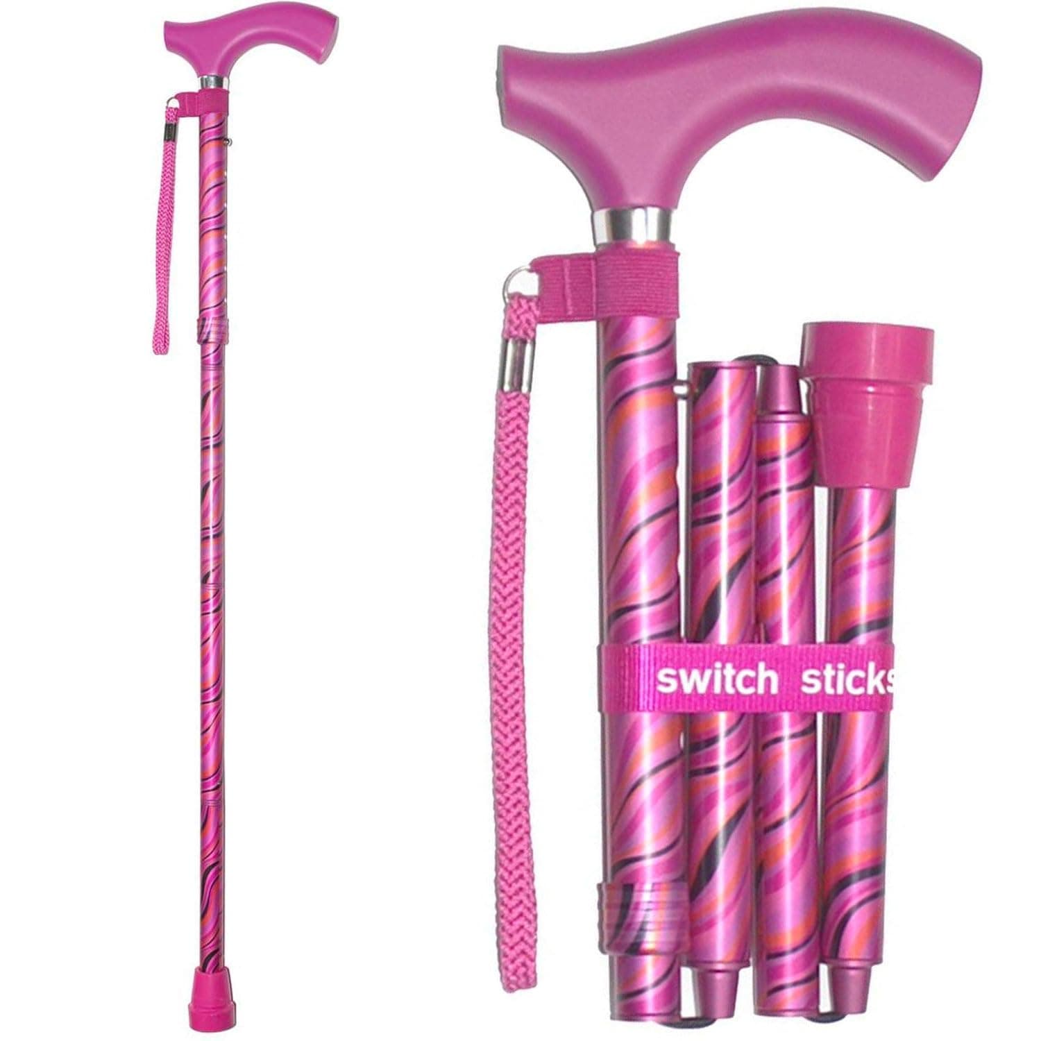 Switch Sticks Aluminum Adjustable Folding Cane and Walking Stick collapses and adjusts from 32 to 37 inches, Tango