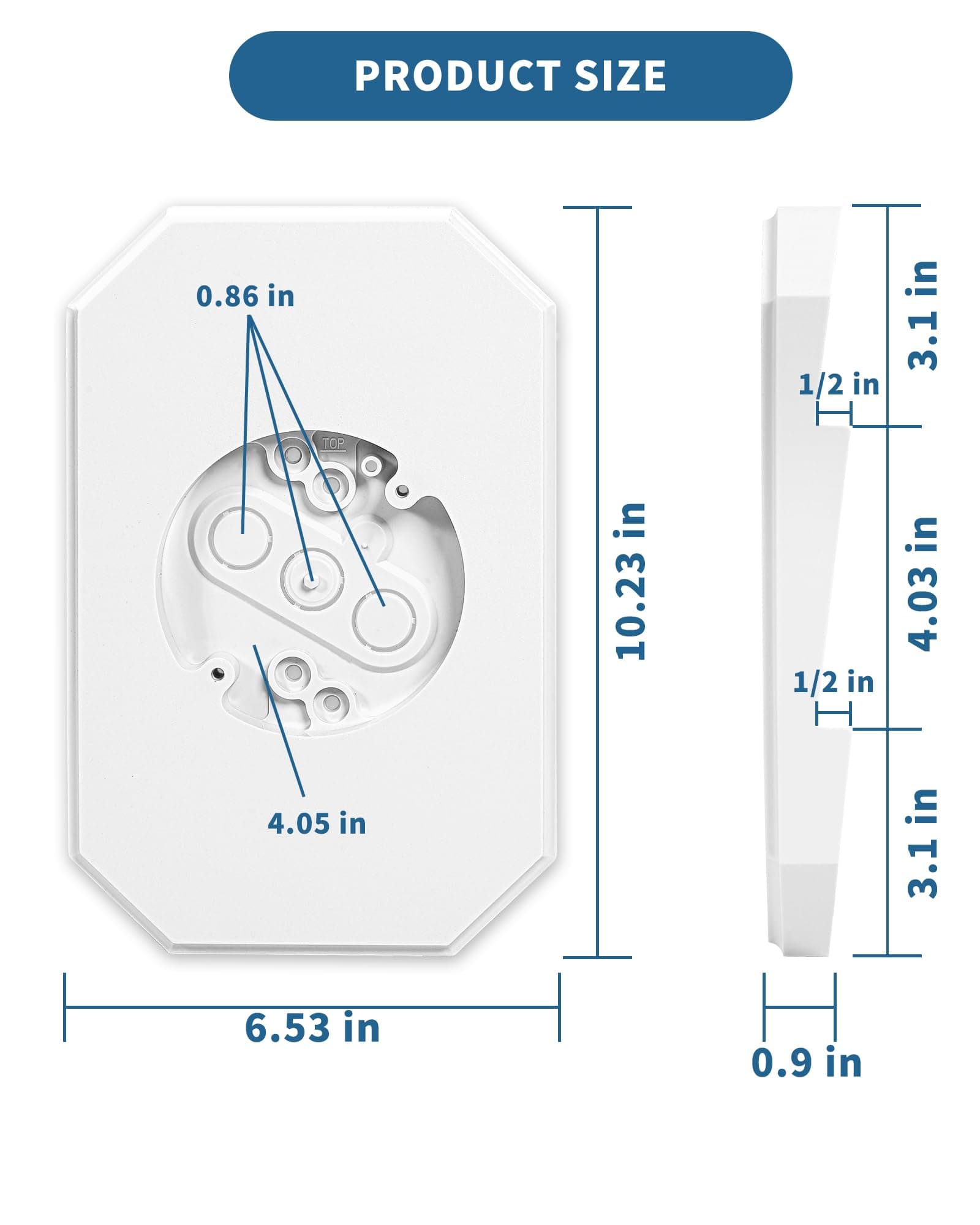 Siding Mounting Kit, White Outdoor Light Mounting Block with Built-in Box, Siding Mounting Plate for 1/2 inch Lap Double and 4 inch Siding