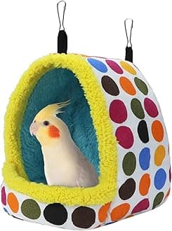 Litewoo Parrot Bird Bed Hammock Winter Warm Bird Plush Nest Toy for Conure Lovebird Parakeet Cockatiel Cage Accessory (Large)