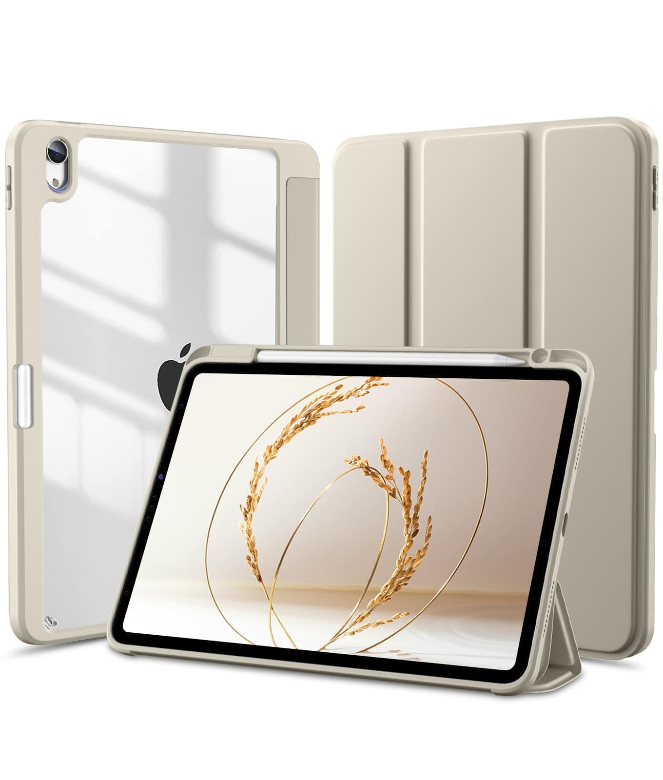 Vobafe Case for iPad Air 5th 4th Generation with Pencil Holder (10.9 Inch, 2022/2020), Trifold Stand Cover Case for iPad Air 5 4, Support Pencil 2 Wireless Charging, Auto Wake/Sleep, Starlight