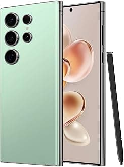 I24 Ultra 5G Unlocked Smartphone,6GB+256GB Built in Pen with128GB Memory Card cell phone Android 13, 6.8"HD Screen Unlocked Cell Phone, 6800mAh, 48MP+108MP Dual Camera/Fingerprint Lock (Cyan)