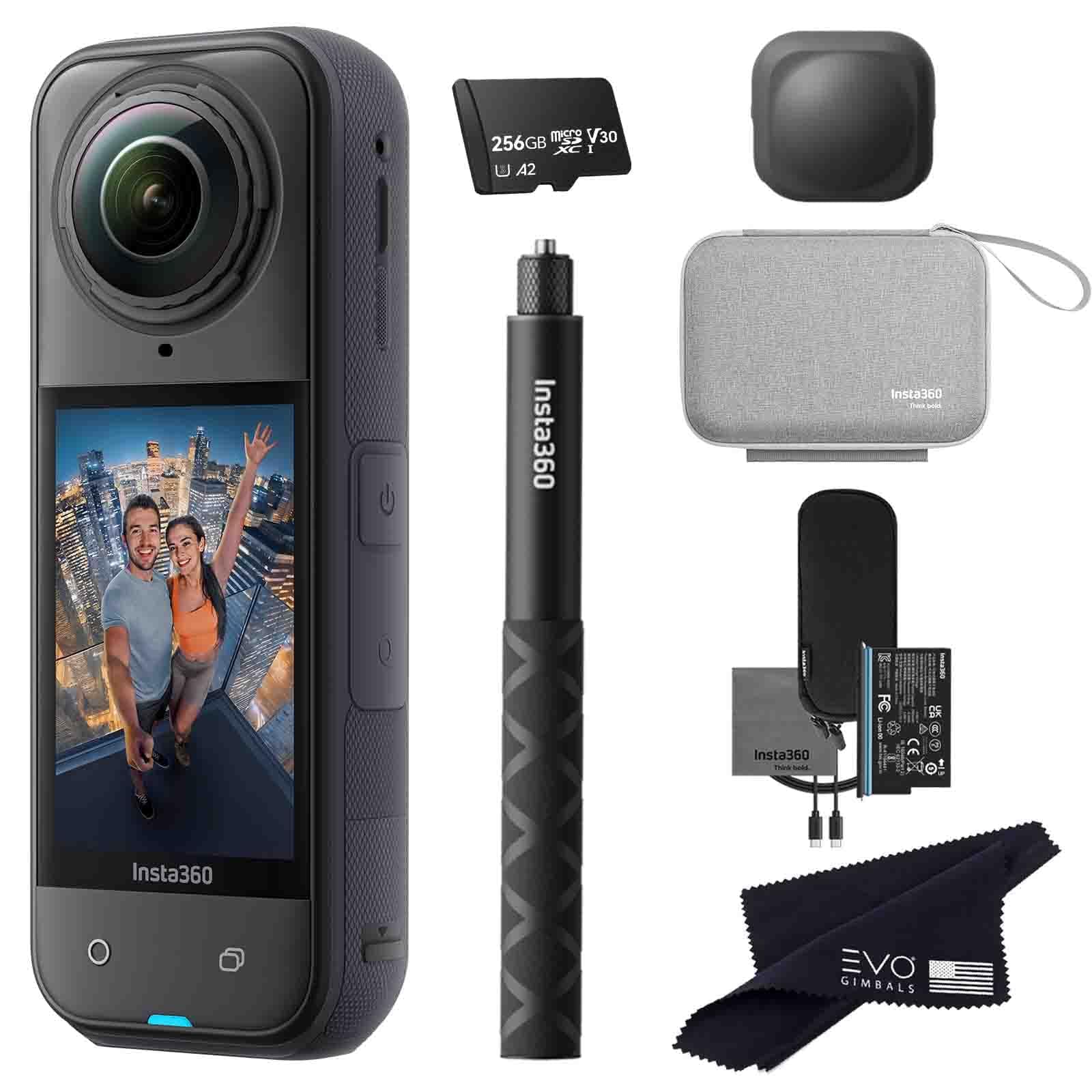 X5 Travel Bundle-8K Waterproof 360 Action Camera with 1/1.28" 48MP Sensors, 8K 360 HDR Video, 72MP 360 Photo, 4K Single-Lens |Bundle Includes Travel Case, Selfie Stick, Lens Cap (256GB)