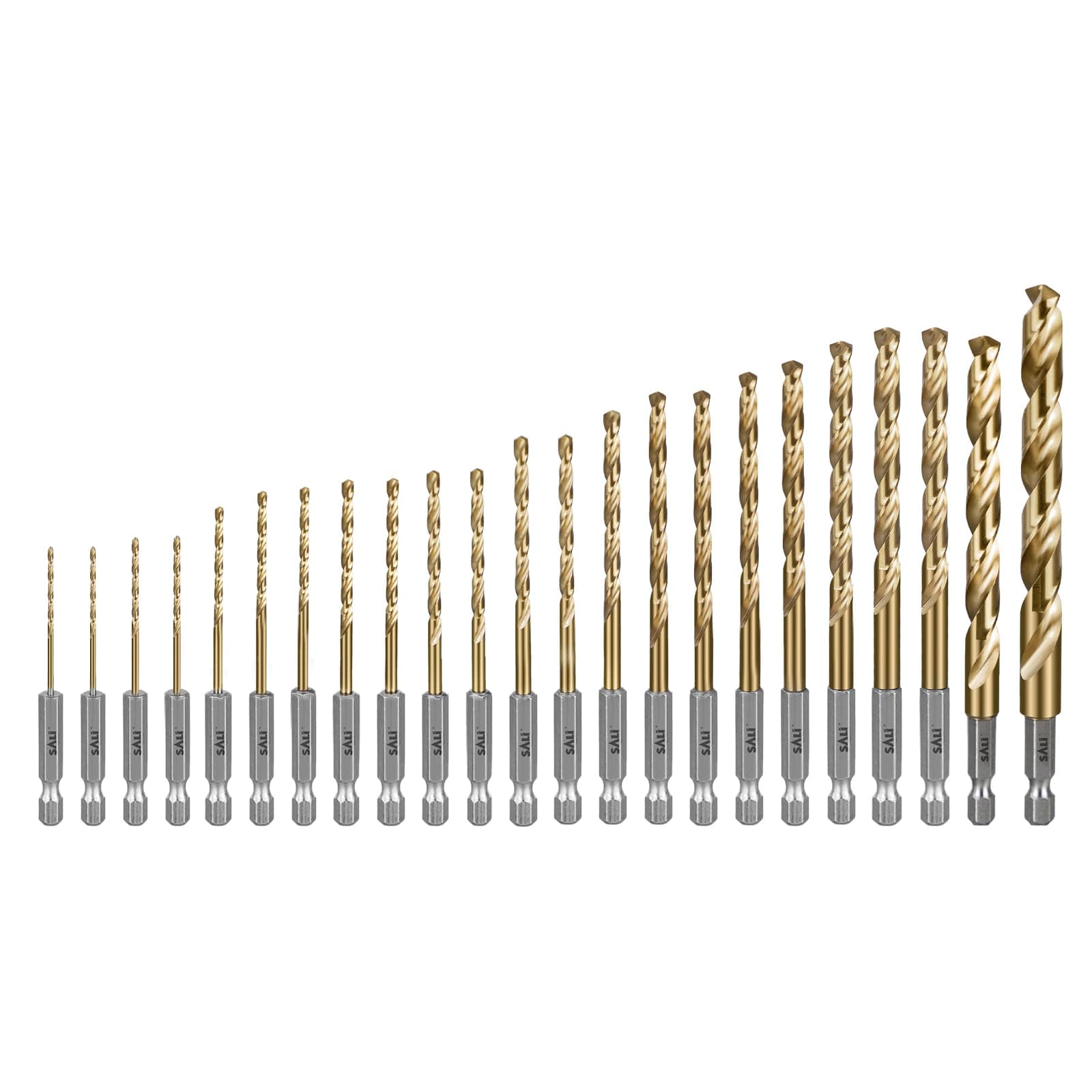 SALI Cobalt Drill Bit Set, 23 Pack 1/16 Inch to 3/8 Inch Hex Shank High Speed Steel Jobber Drill Bits, for Hardwood, Aluminum,Metal,Copper,Alloyed Steel
