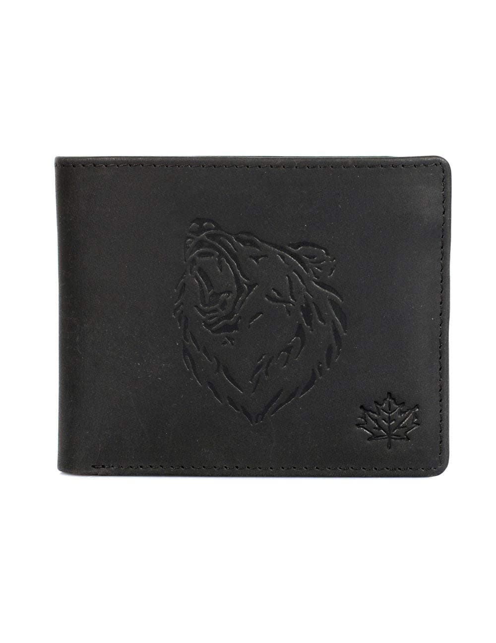 Karla HansonMen's RFID Blocking Leather Wallet (Black Bear)